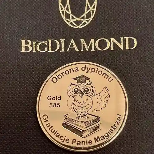 Jubiler Kraków Sklep – Pierścionki, Obrączki, Biżuteria BigDIAMOND 4 Medal "Obrona dyplomu" wykonany przez pracownie złotniczą BigDIAMOND