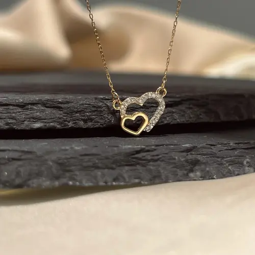 Kolczyki Handmade Kraków – Wyjątkowa Biżuteria Ręcznie Robiona od BigDIAMOND 13 Złoty naszyjnik z podwójnym sercem