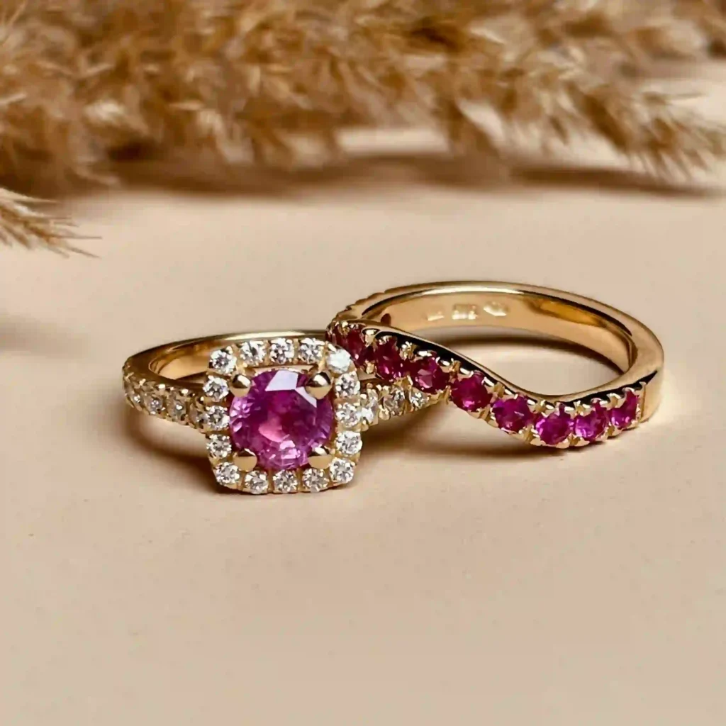 Kolczyki Handmade Kraków – Wyjątkowa Biżuteria Ręcznie Robiona od BigDIAMOND 11 Złoty pierścionek z różowym kamieniem i diamentami