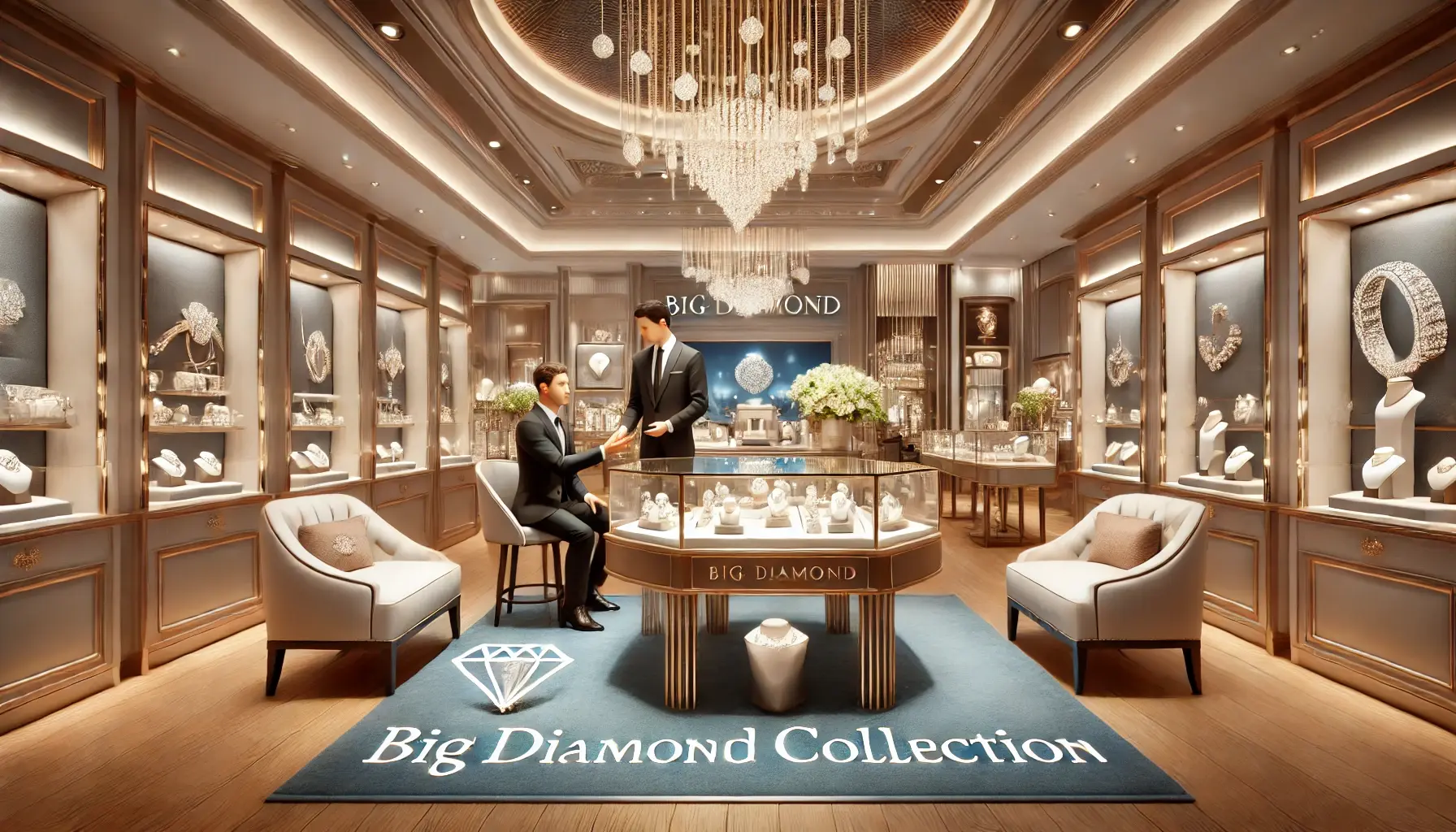 Klient odbierający gotową biżuterię w salonie BigDIAMOND w Krakowie.