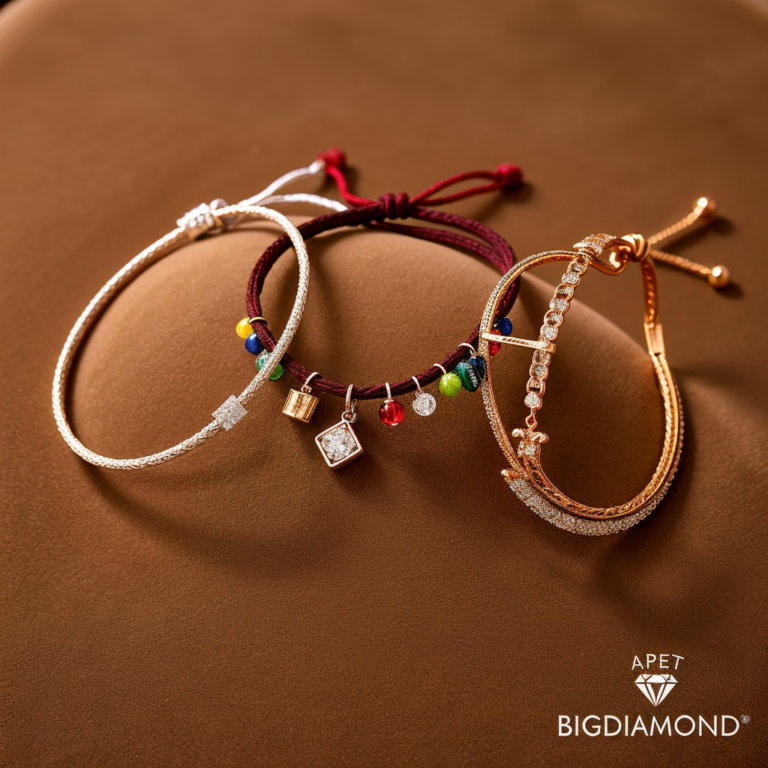 String bracelets from Apart, Yes, and BigDIAMOND, showcasing their unique designs – minimalist, colorful, and handcrafted.