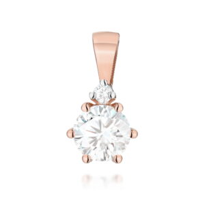 Złota zawieszka z diamentem laboratoryjnym 0.50 ct – złoto różowe 585 – BigDIAMOND Jubiler Kraków