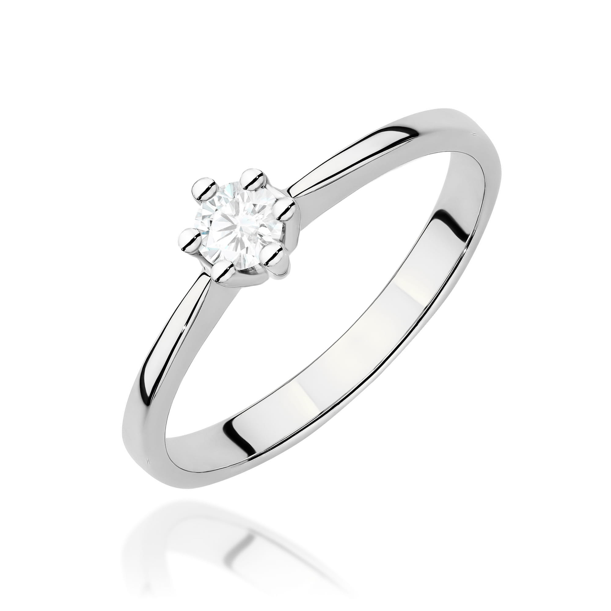 Pierścionek zaręczynowy z diamentem laboratoryjnym - żółte lub białe złoto 585 - 0,15 ct - BigDIAMOND Jubiler Kraków 5 Pierścionek zaręczynowy białe złoto z diamentem brylantem laboratoryjnym Jubiler Kraków