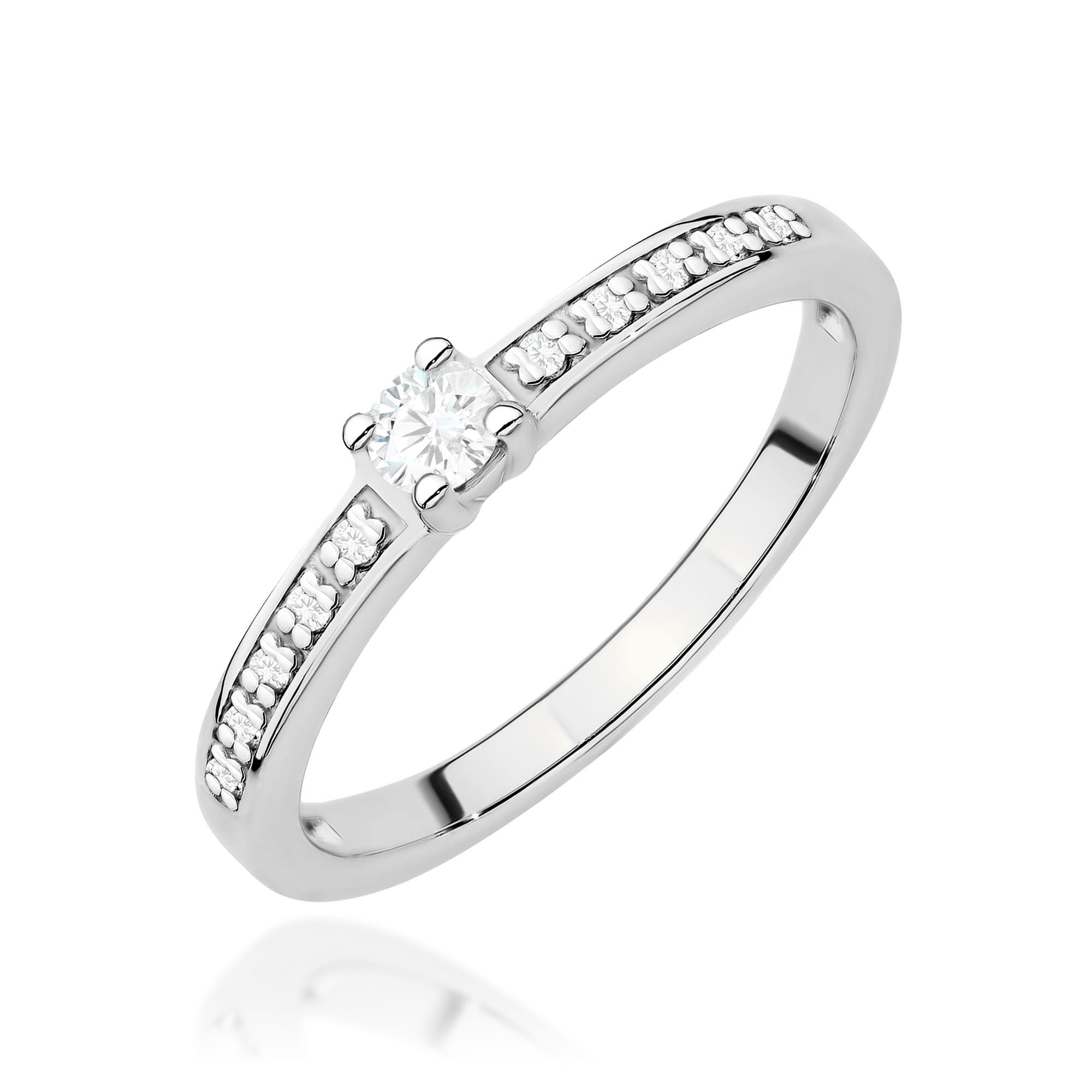 Pierścionek zaręczynowy z diamentami laboratoryjnymi - żółte lub białe złoto 585 - 0,13 ct - BigDIAMOND Jubiler Kraków 6 Pierścionek zaręczynowy białe złoto z diamentem brylantem laboratoryjnym Jubiler Kraków