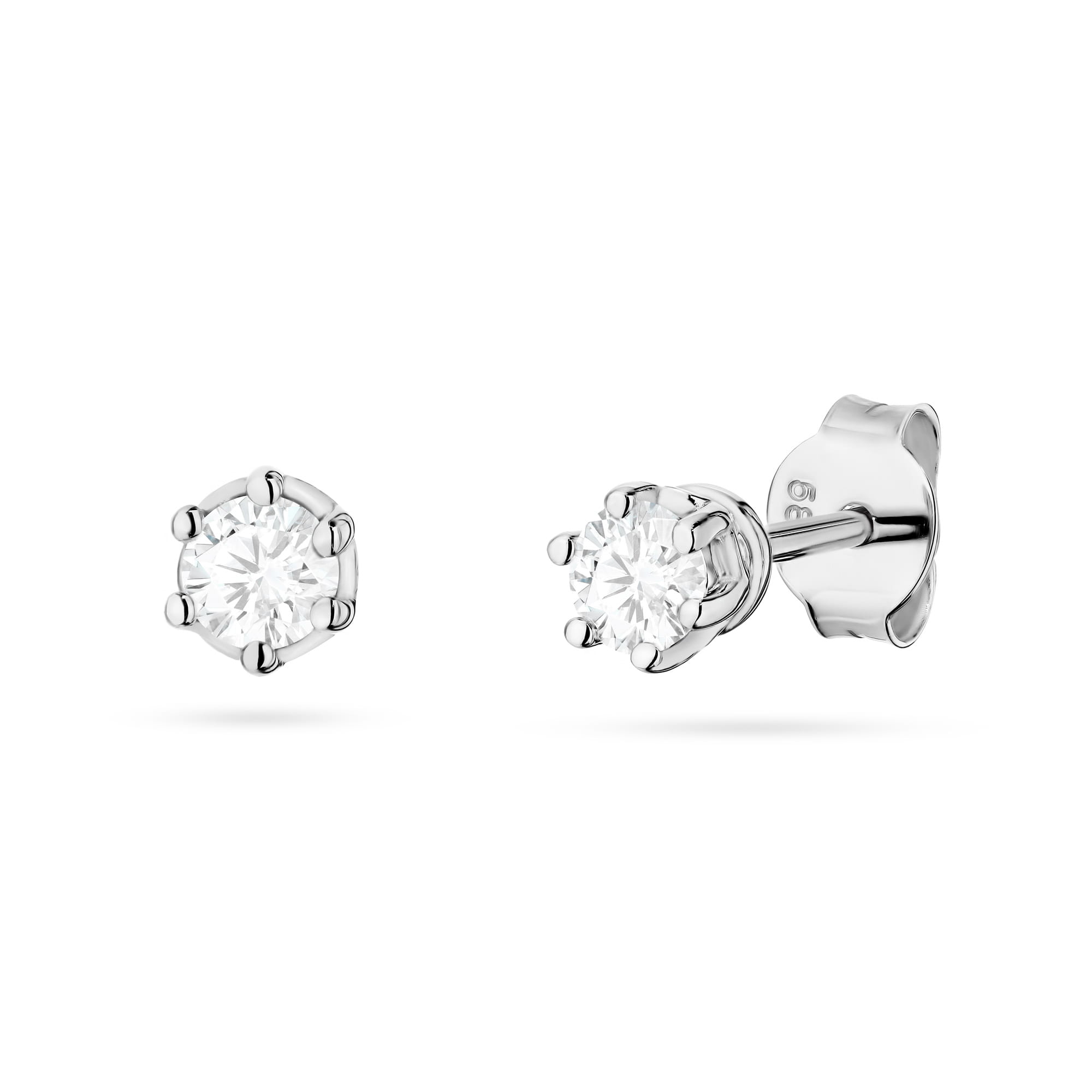 Złote kolczyki z diamentami laboratoryjnymi 2 x 0.15ct – białe złoto 585 – BigDIAMOND Jubiler Kraków 1 Złote kolczyki z diamentami Jubiler Kraków BigDIAMOND 5