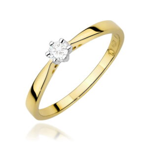 Złoty pierścionek zaręczynowy z diamentami Jubiler Kraków BigDIAMOND 72