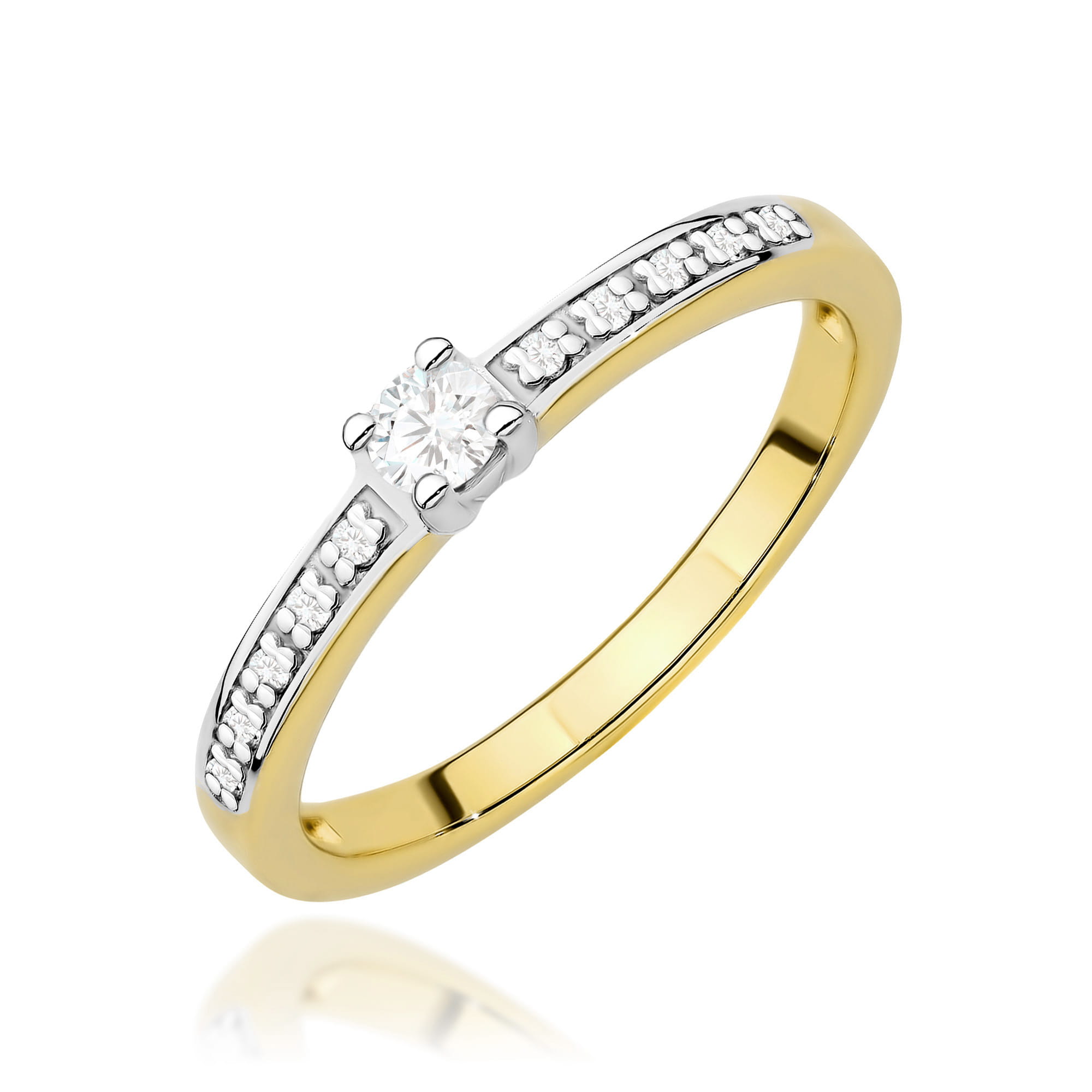 Pierścionek zaręczynowy z diamentami laboratoryjnymi - żółte lub białe złoto 585 - 0,13 ct - BigDIAMOND Jubiler Kraków 1 Złoty pierścionek zaręczynowy z diamentami laboratoryjnymi Jubiler Kraków BigDIAMOND 5