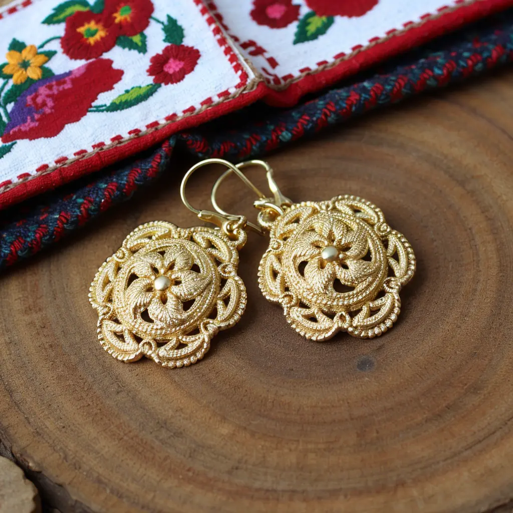Kolczyki Handmade Kraków – Wyjątkowa Biżuteria Ręcznie Robiona od BigDIAMOND 2 Kolczyki handmade złoto 585 – inspirowane krakowskim folklorem