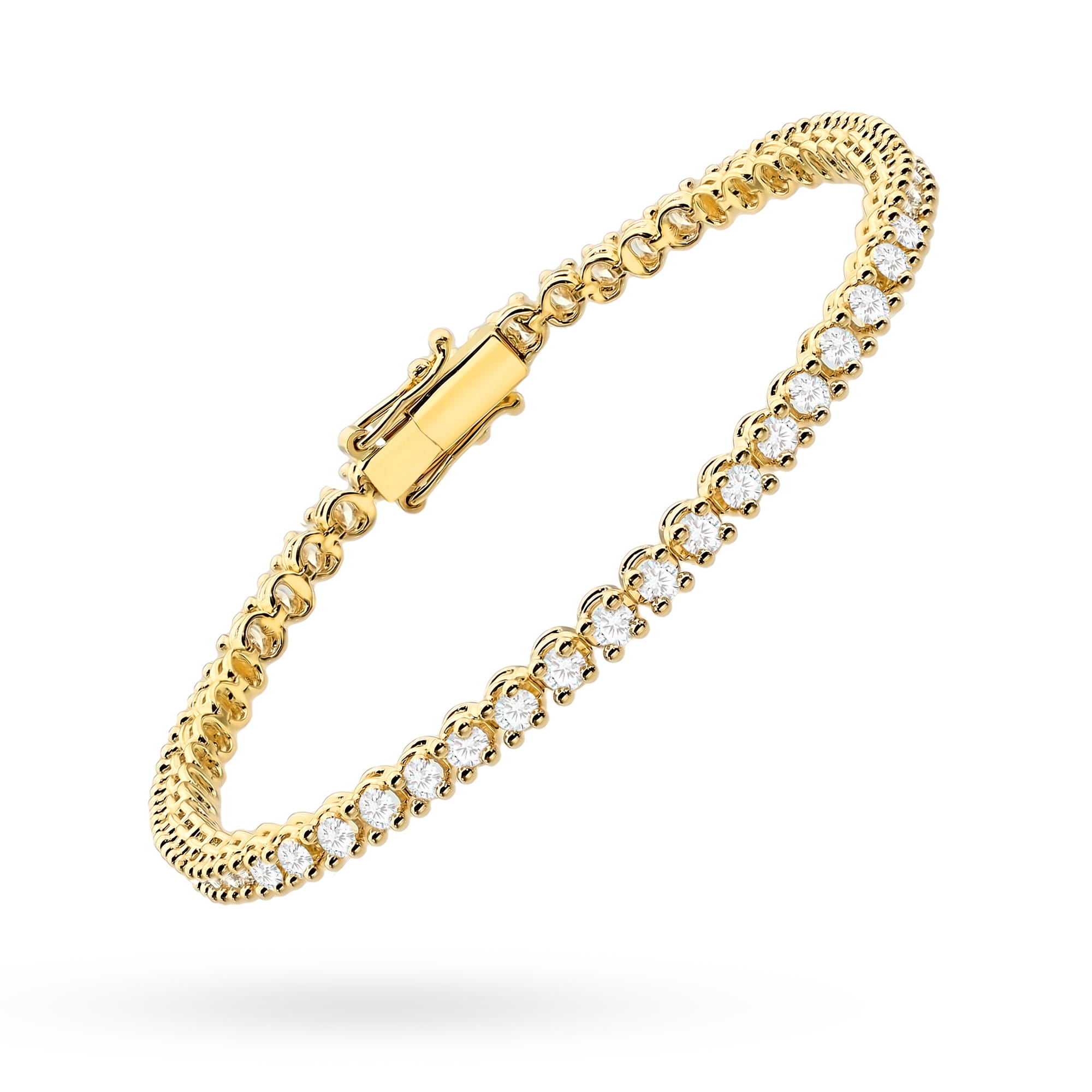 Bransoletka z żółtego złota 585 z prostym, eleganckim wzorem pojedynczych diamentów Dł. 18 cm 2 Bransoletka z żółtego złota 585 z prostym, eleganckim wzorem pojedynczych diamentów Dł. 18 cm - obrazek 2