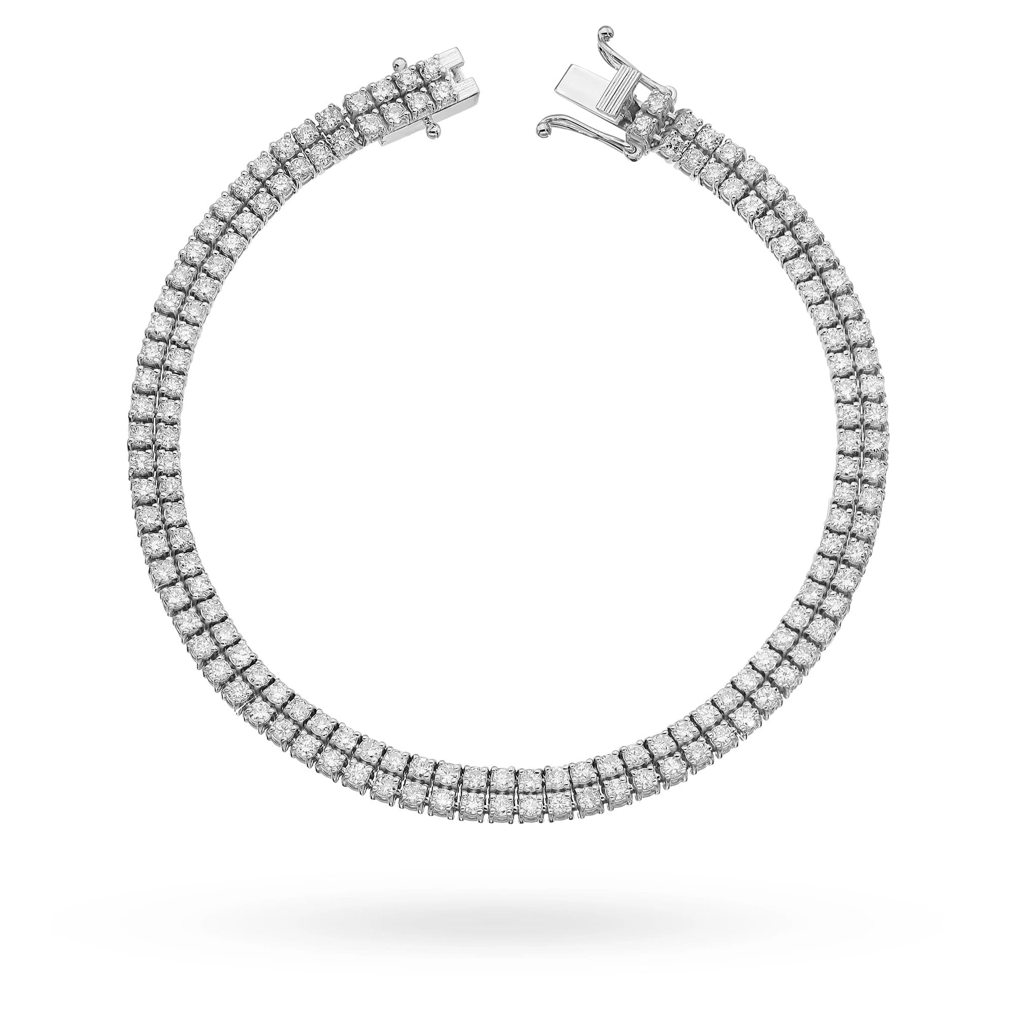 Bransoletka typu tennis z białego złota 585 z pełnym rzędem białych diamentów 1 Bransoletka B0034 z diamentami białe złoto Jubiler Kraków BigDIAMOND