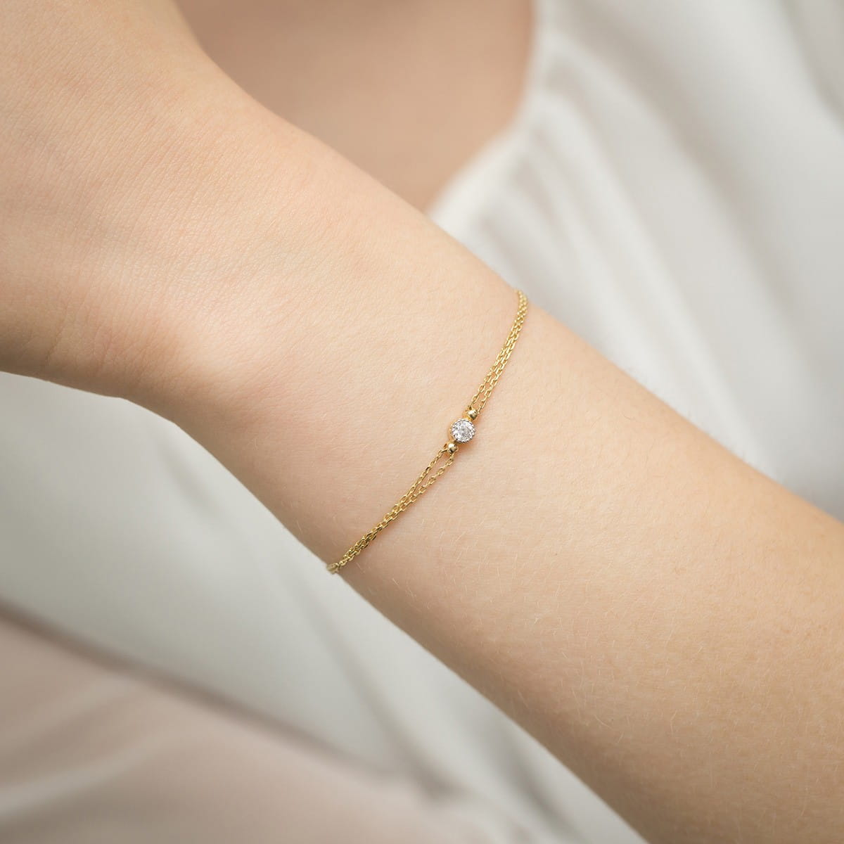 Bransoletka z żółtego złota 585 z gładkim łańcuszkiem i subtelnym połyskiem Dł. 18 cm 2 10ct żółte złoto Jubiler Kraków BigDIAMOND