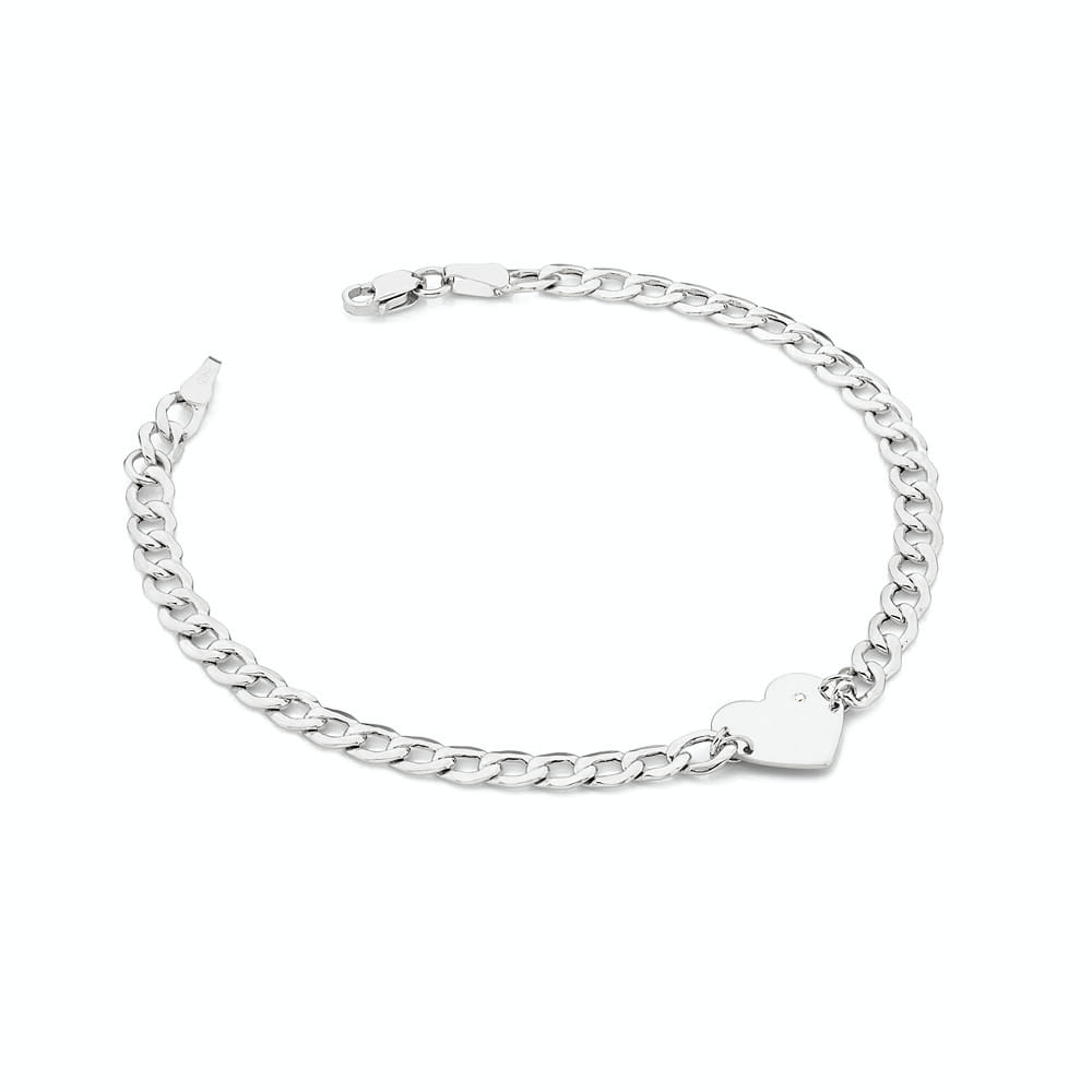 Bransoletka z białego złota 585 z zawieszką w kształcie gwiazdy i delikatnym łańcuszkiem Dł. 19 cm 1 Bransoletka B006 z diamentami białe złoto Jubiler Kraków BigDIAMOND