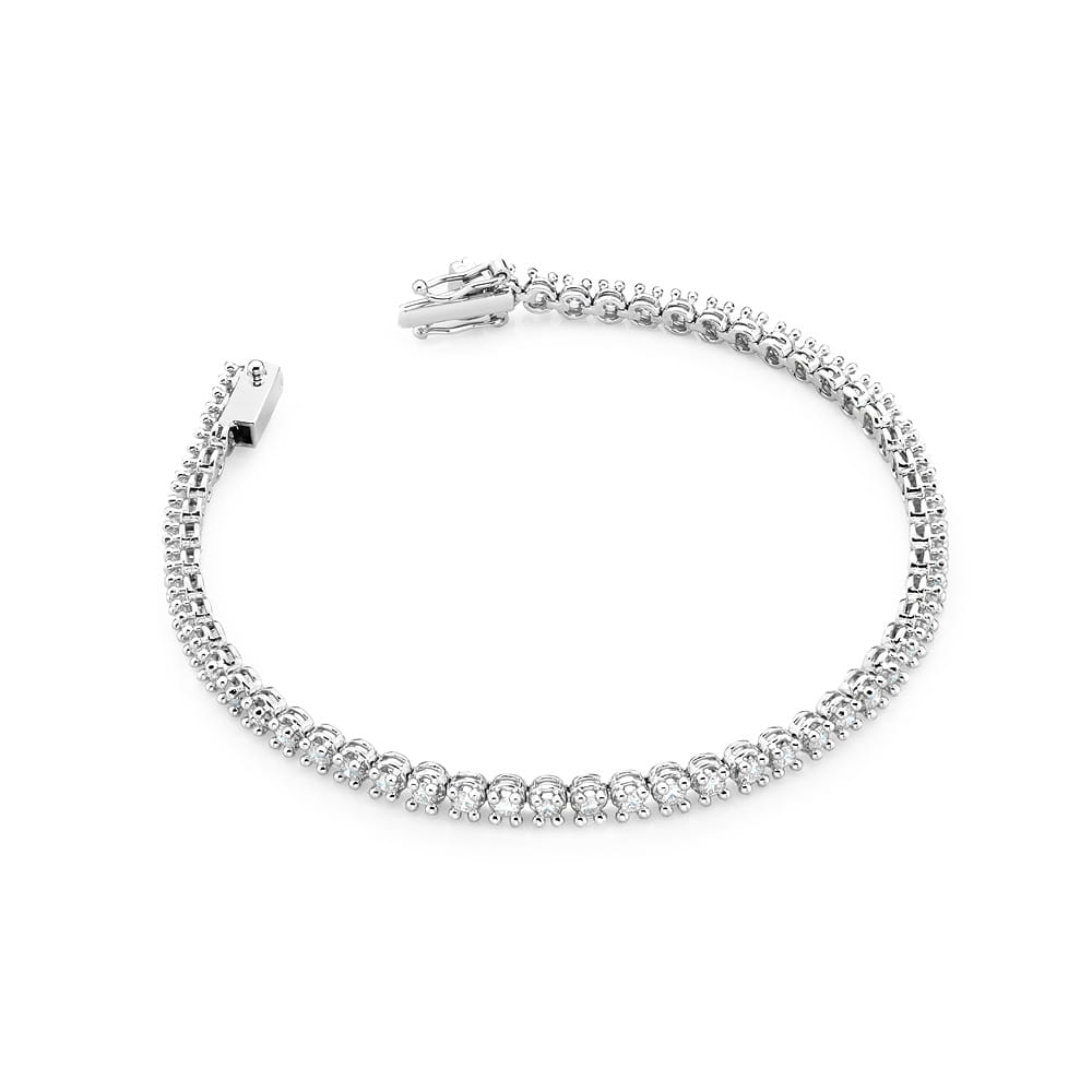 Bransoletka z białego złota 585 z dekoracyjnym splocie typu kostka Dł. 18 cm 1 Bransoletka B32948 z diamentami białe złoto Jubiler Kraków BigDIAMOND