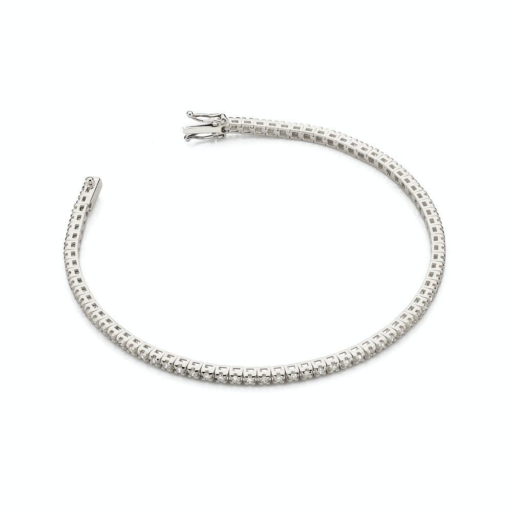 Bransoletka z białego złota 585 z łańcuszkiem typu marina o gęstym splocie Dł. 17 cm 1 Bransoletka B39150 z diamentami białe złoto Jubiler Kraków BigDIAMOND