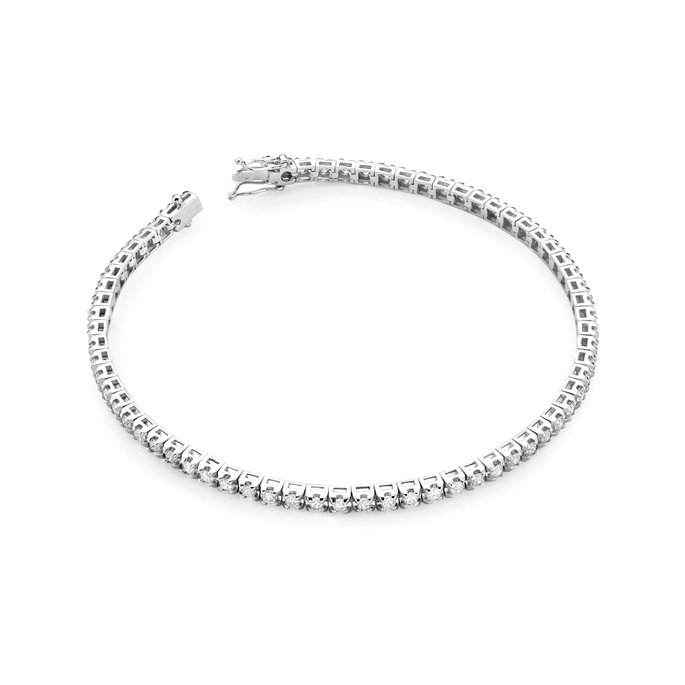 Bransoletka z białego złota 585 o szerokim i błyszczącym splocie typu figaro Dł. 17 cm 1 Bransoletka B39150 z diamentami białe złoto Jubiler Kraków BigDIAMOND