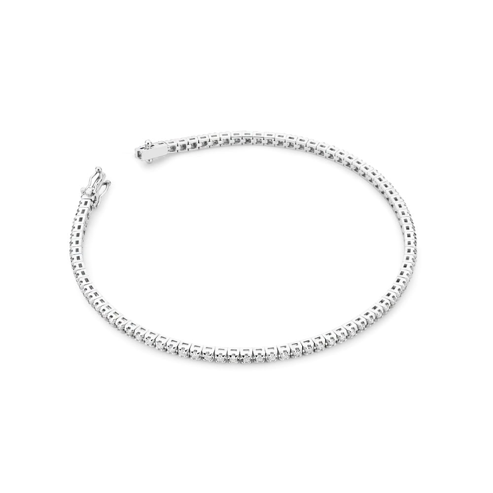 Bransoletka z białego złota 585 z drobnym splotem typu kostka Dł. 19 cm 1 Bransoletka B39150 z diamentami białe złoto Jubiler Kraków BigDIAMOND