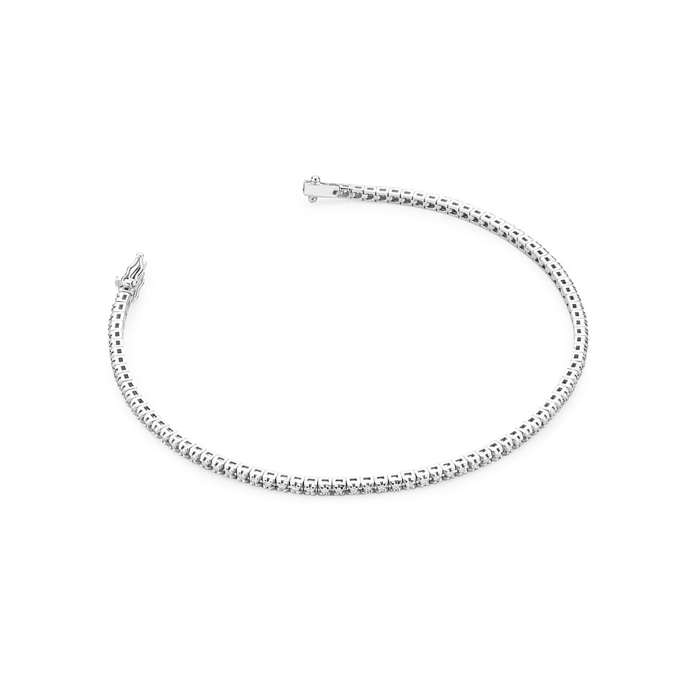 Bransoletka z białego złota 585 o klasycznym splocie typu pancerka Dł. 17 cm 1 Bransoletka B39150 z diamentami białe złoto Jubiler Kraków BigDIAMOND