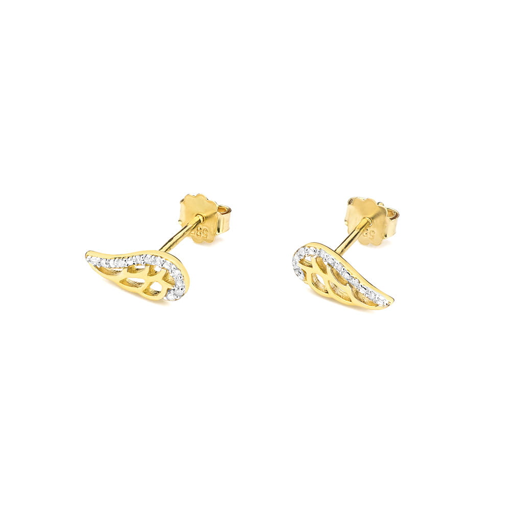 Kolczyki CK001 z diamentami żółte złoto 2 Kolczyki CK001 z diamentami żółte złoto - obrazek 2
