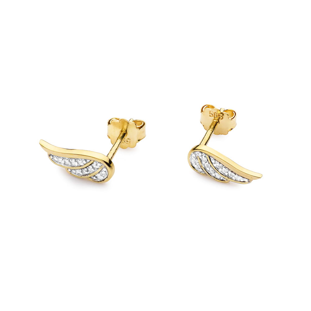 Kolczyki CK002 z diamentami żółte złoto 2 Kolczyki CK002 z diamentami żółte złoto - obrazek 2