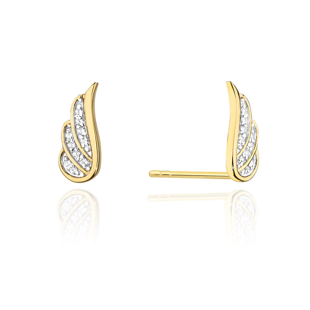 Kolczyki CK002 z diamentami żółte złoto 1 Kolczyki CK002 z diamentami żółte złoto Jubiler Kraków BigDIAMOND