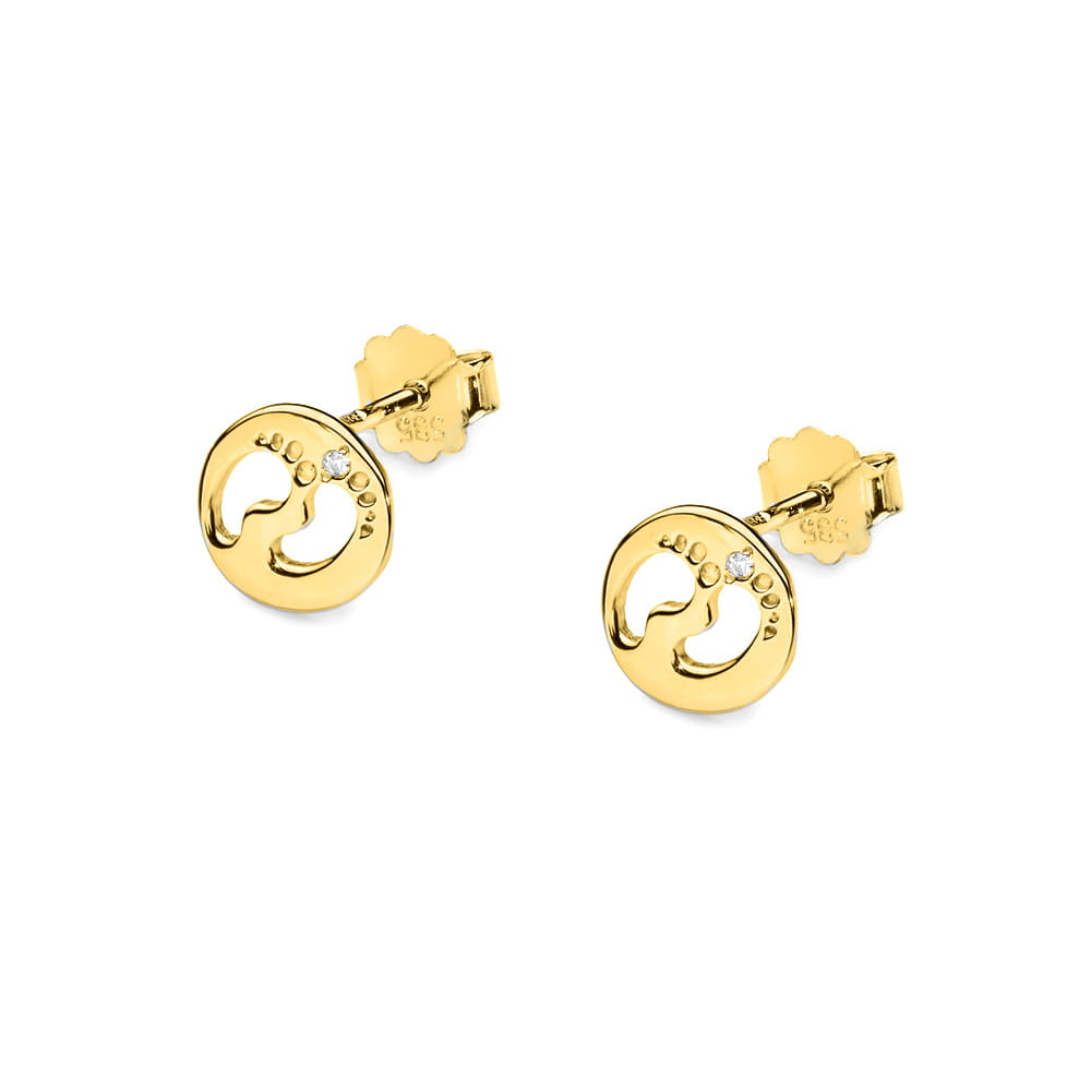 Kolczyki CK005 z diamentami żółte złoto 2 Kolczyki CK005 z diamentami żółte złoto - obrazek 2