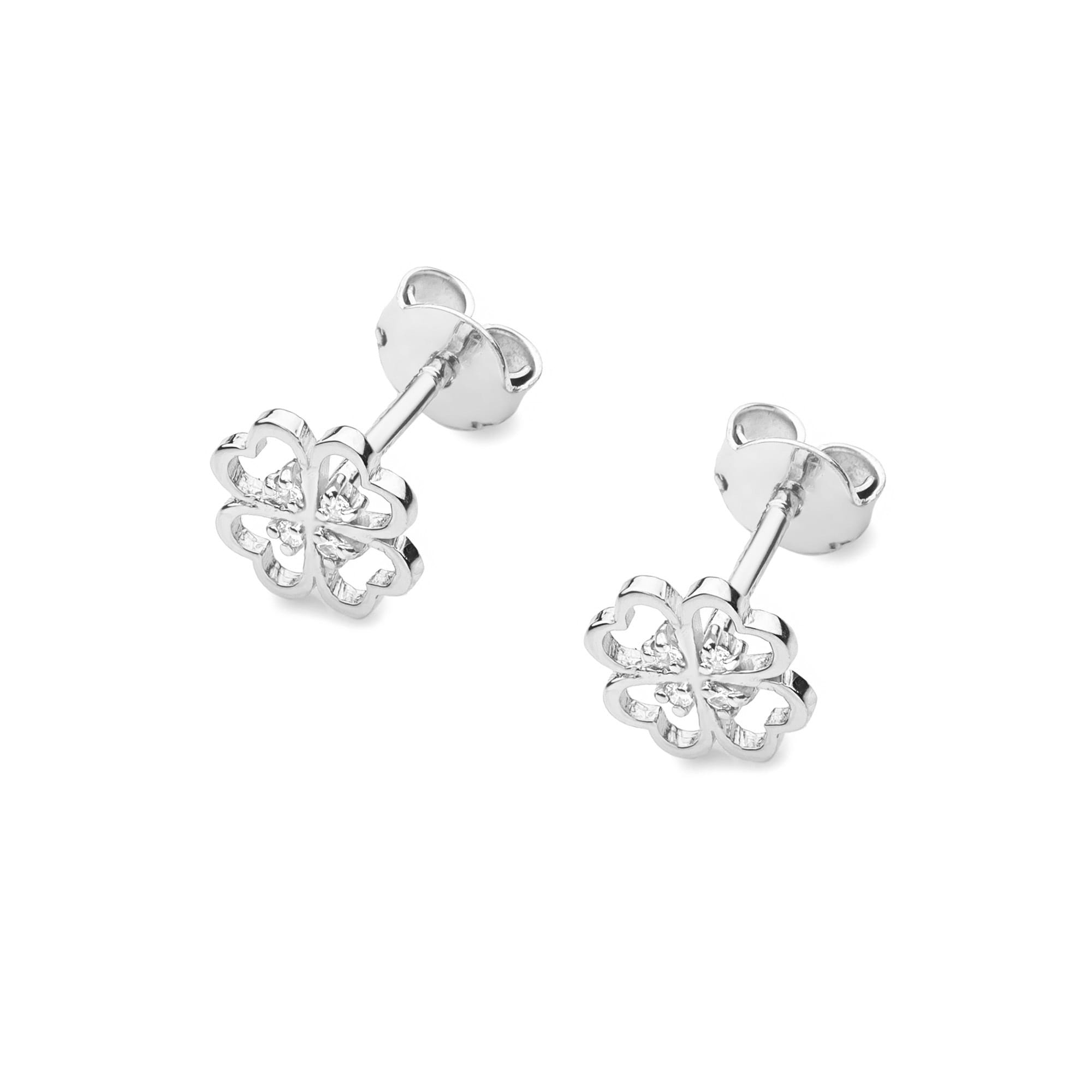 Kolczyki CK008 z diamentami białe złoto 2 Kolczyki CK008 z diamentami białe złoto - obrazek 2