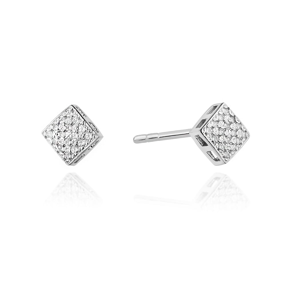 Kolczyki CK013 z diamentami białe złoto 1 Kolczyki CK013 z diamentami białe złoto Jubiler Kraków BigDIAMOND