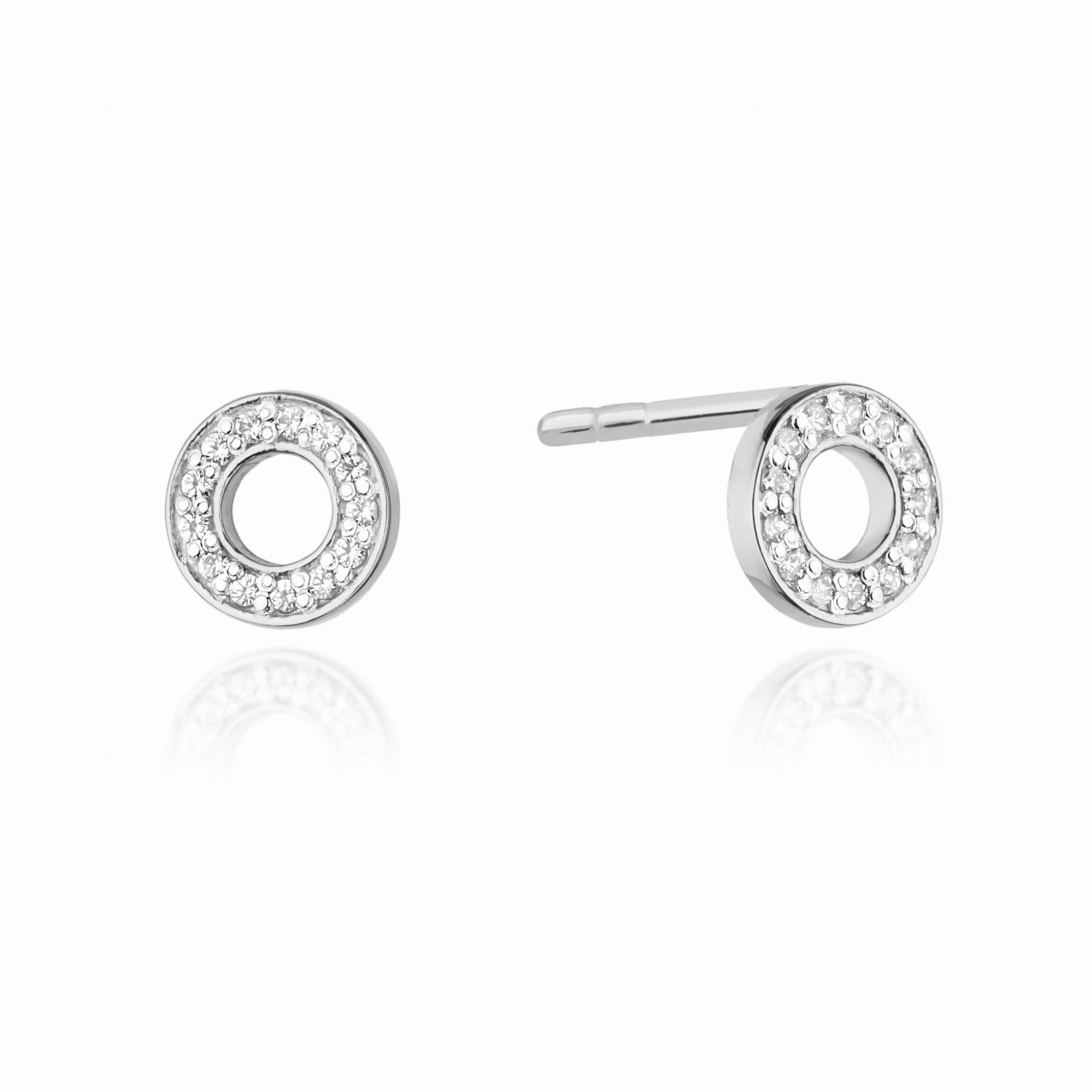 Kolczyki CK014 z diamentami białe złoto 1 Kolczyki CK014 z diamentami białe złoto Jubiler Kraków BigDIAMOND