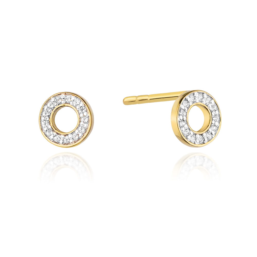 Kolczyki CK014 z diamentami żółte złoto 1 Kolczyki CK014 z diamentami żółte złoto Jubiler Kraków BigDIAMOND