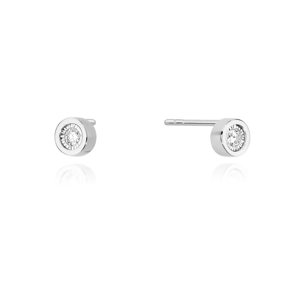 Kolczyki CK016 Diament 2 x 0,08ct białe złoto 1 Kolczyki CK016 Diament 2 x 0