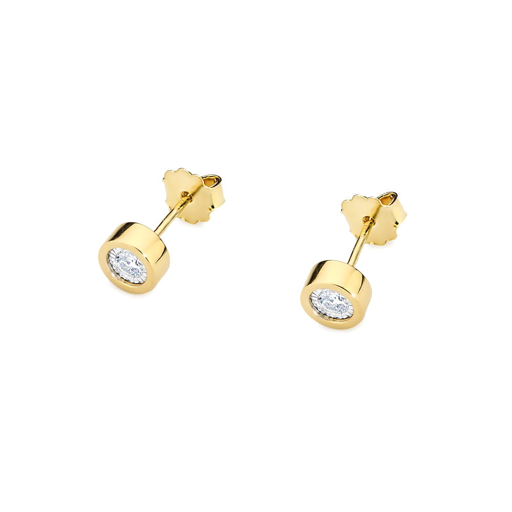 Kolczyki CK016 Diament 2 x 0,08ct żółte złoto 2 08ct żółte złoto Jubiler Kraków BigDIAMOND