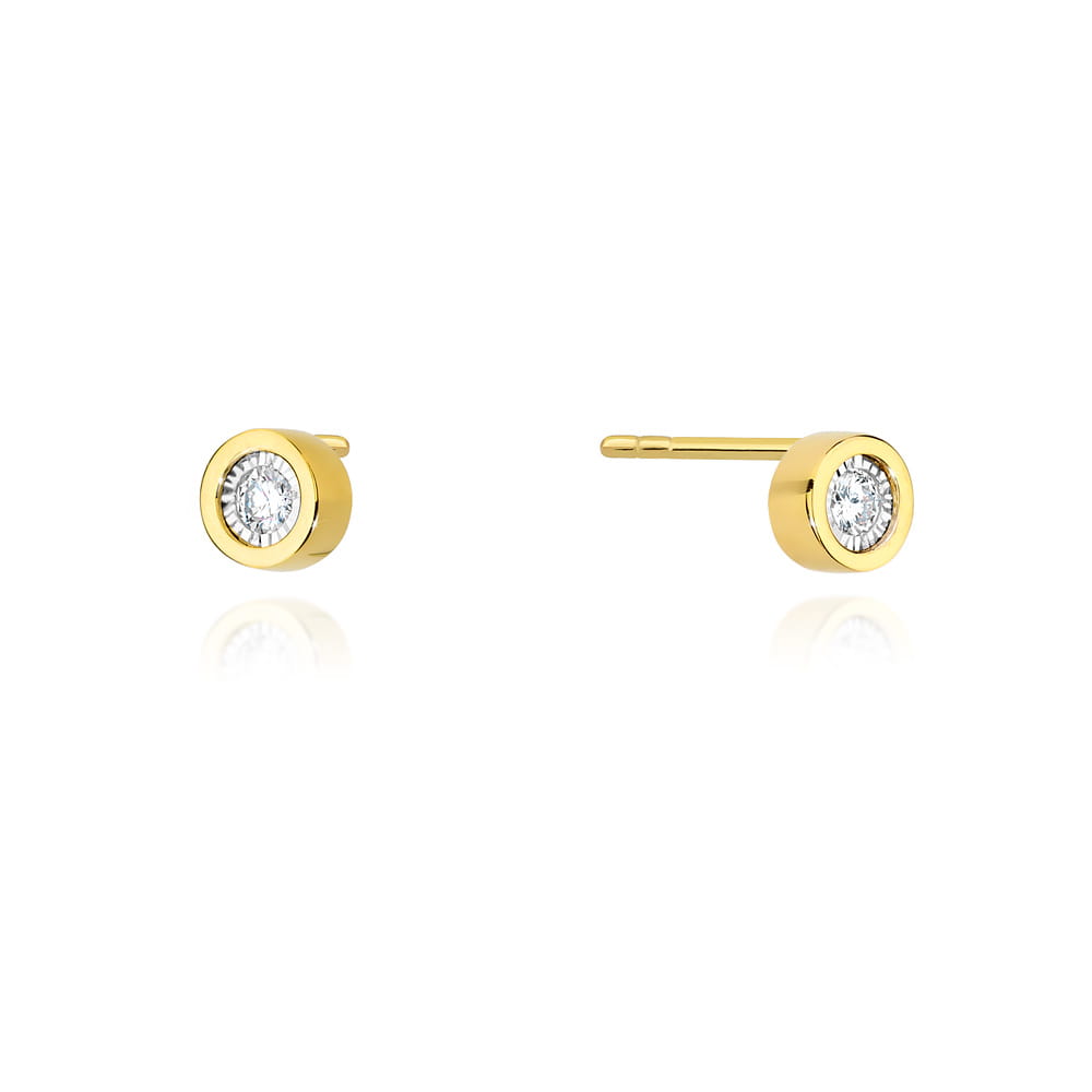 Kolczyki CK016 Diament 2 x 0,08ct żółte złoto 1 Kolczyki CK016 Diament 2 x 0