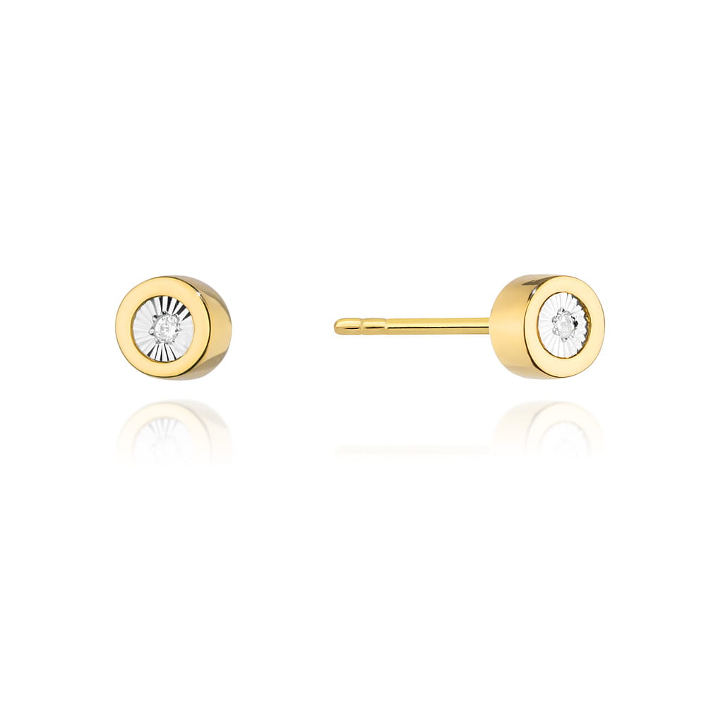 Kolczyki CK017 Diament 2 x 0,0145ct żółte złoto 1 Kolczyki CK017 Diament 2 x 0