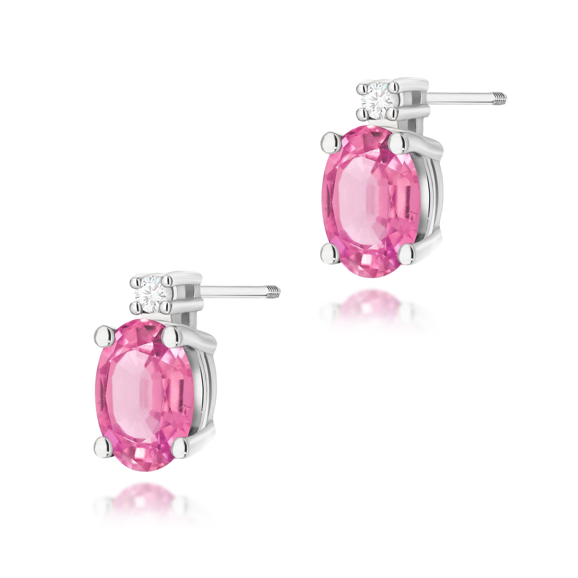 Kolczyki Różowy Topaz 2 x 0,50ct białe złoto sztyft zakręcany 1 Kolczyki K0001 Różowy Topaz 2 x 0