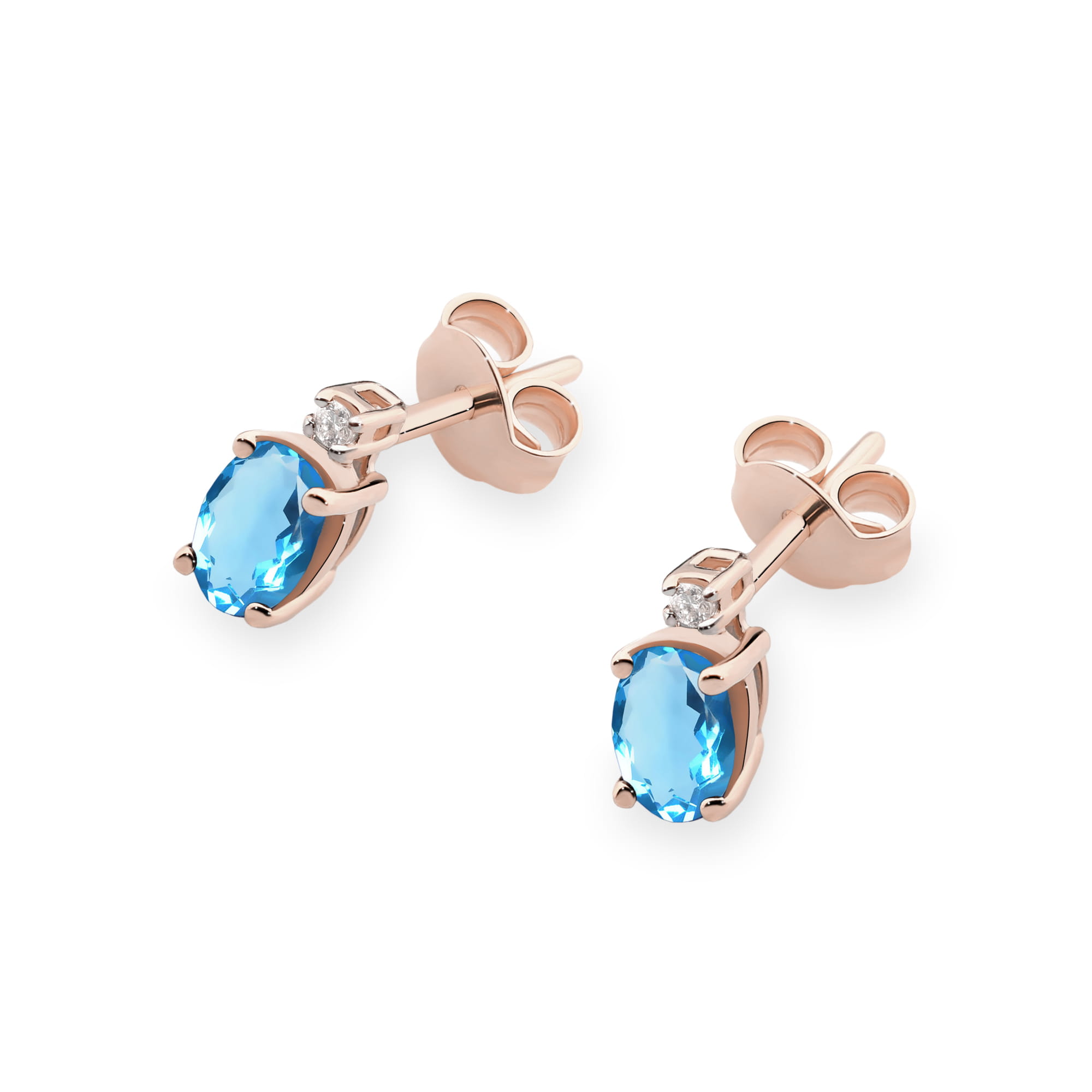 Kolczyki Topaz 2 x 0,50ct różowe złoto 2 50ct różowe złoto Jubiler Kraków BigDIAMOND
