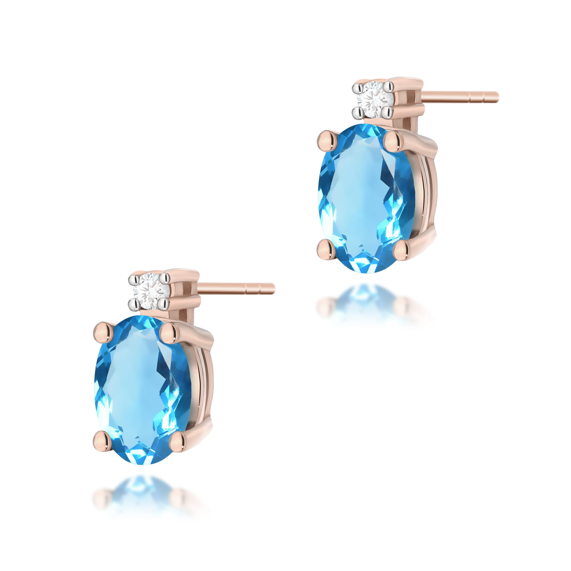 Kolczyki Topaz 2 x 0,50ct różowe złoto 1 Kolczyki K0001 Topaz 2 x 0
