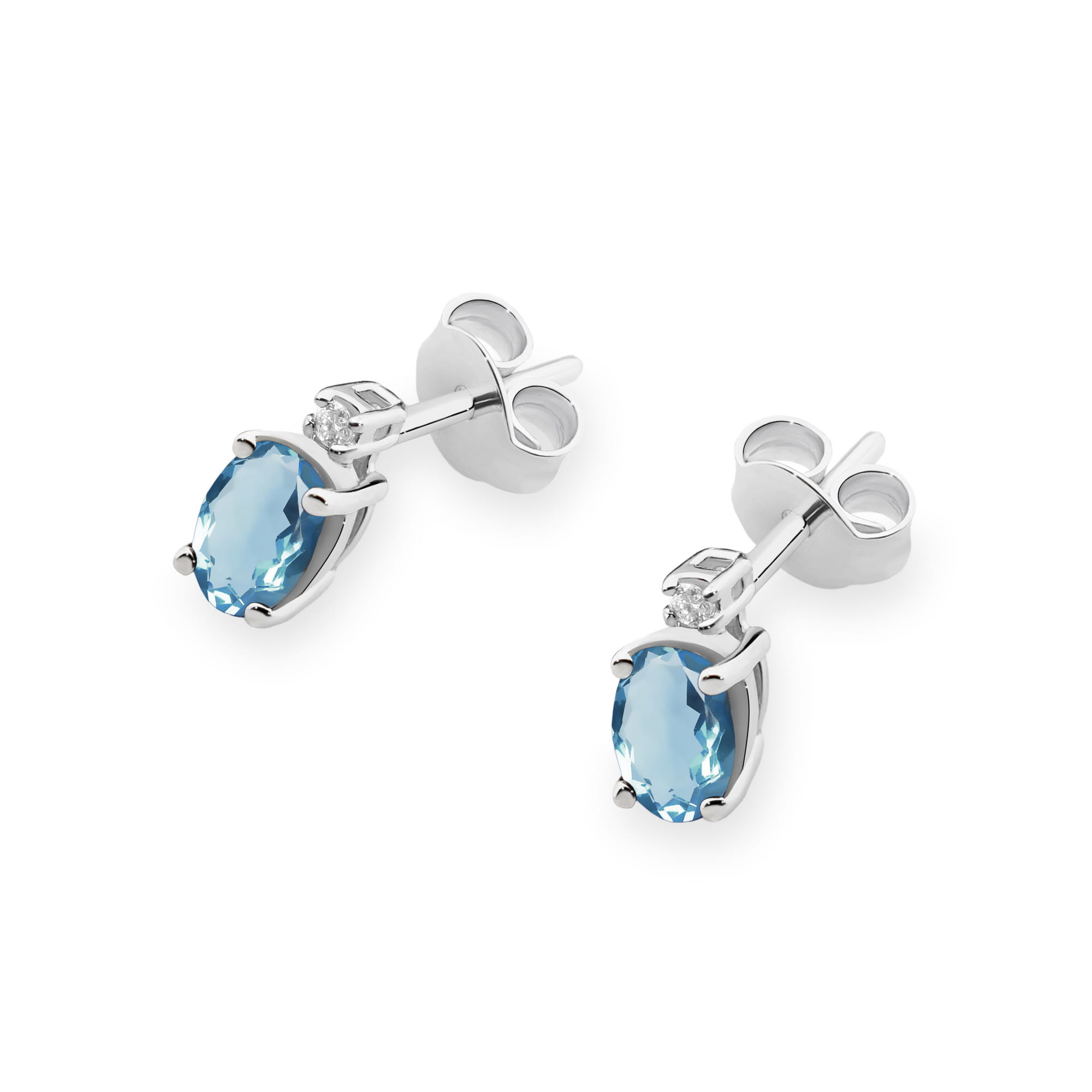 Kolczyki Topaz London Blue 2 x 0,50ct białe złoto 2 50ct białe złoto Jubiler Kraków BigDIAMOND