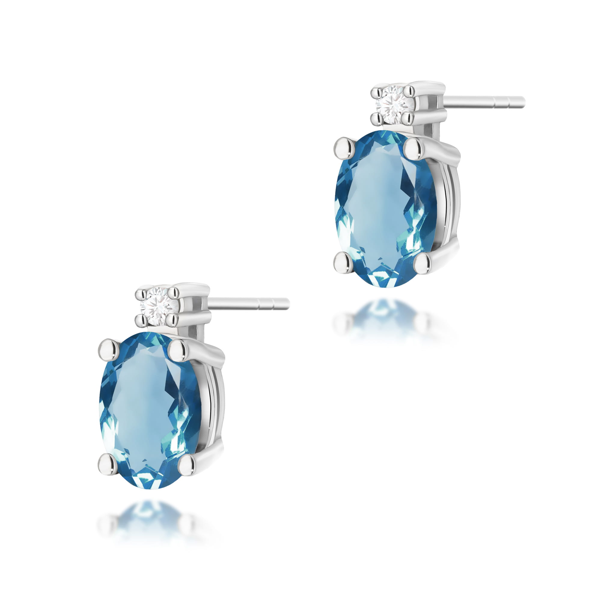 Kolczyki Topaz London Blue 2 x 0,50ct białe złoto 1 Kolczyki K0001 Topaz London Blue 2 x 0