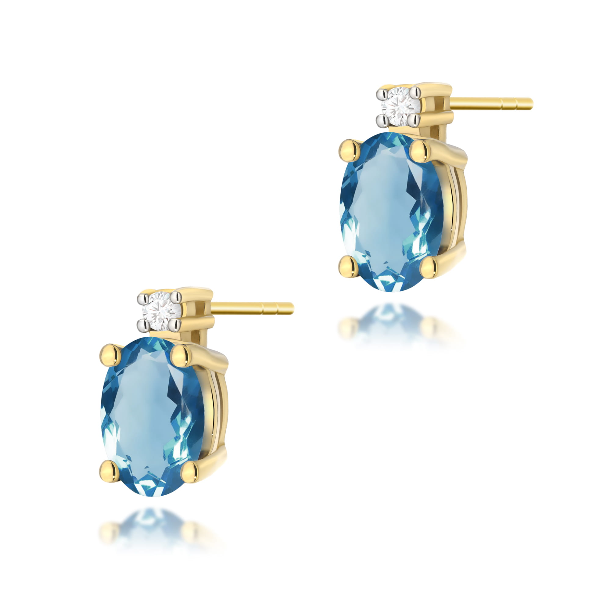 Kolczyki Topaz London Blue 2 x 0,50ct żółte złoto 1 Kolczyki K0001 Topaz London Blue 2 x 0