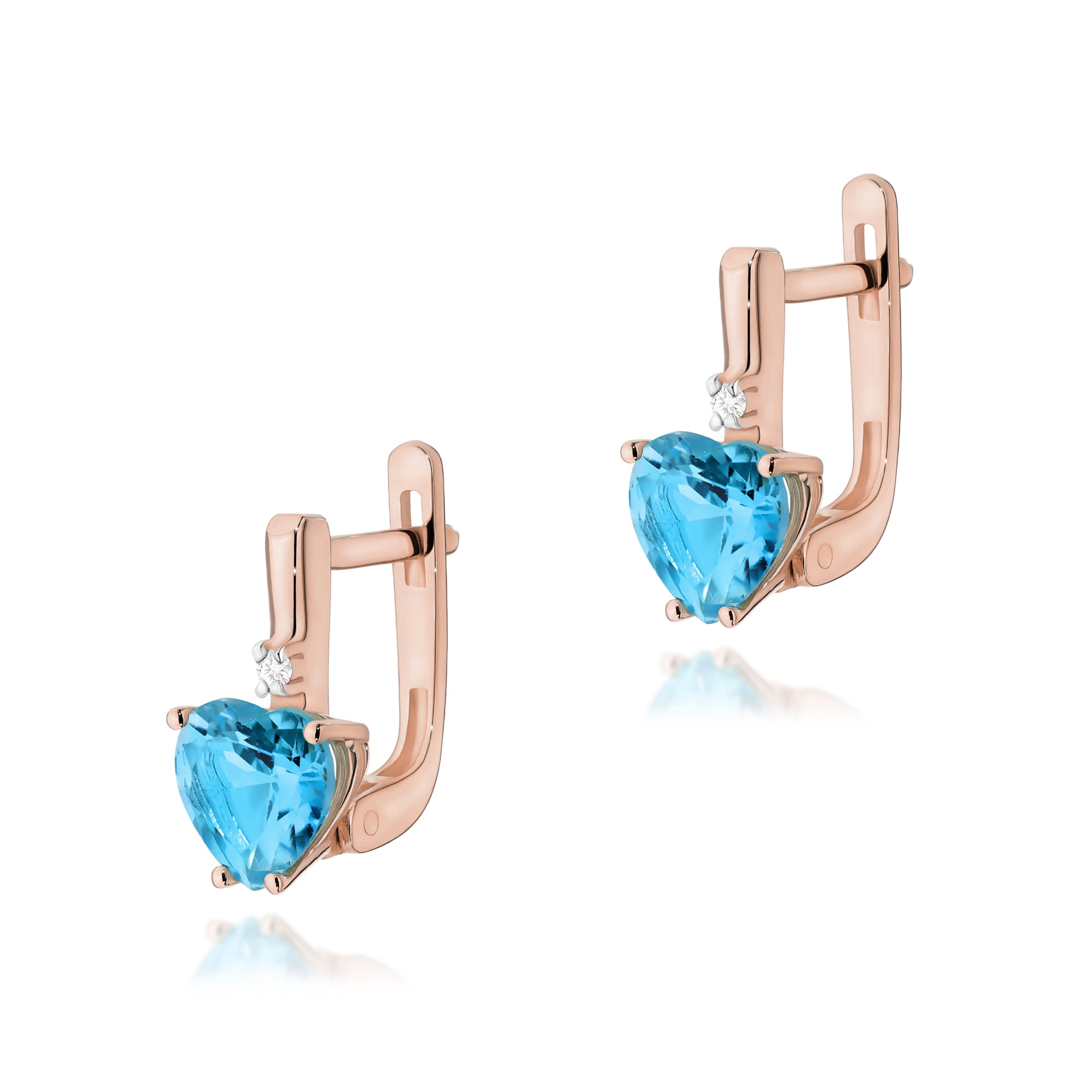 Kolczyki Topaz 2 x 1,20ct różowe złoto 1 Kolczyki K0002 Topaz 2 x 1