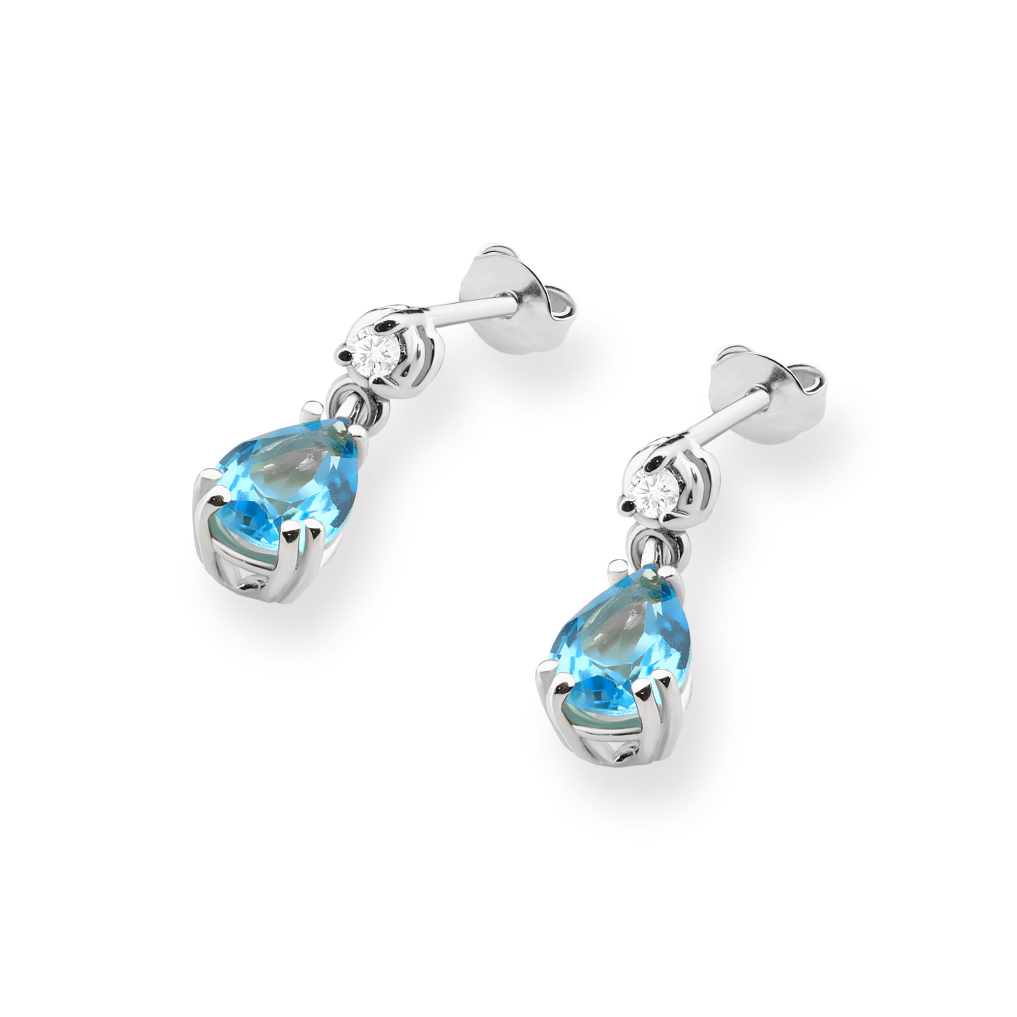 Kolczyki Topaz 2 x 0,90ct białe złoto 2 90ct białe złoto Jubiler Kraków BigDIAMOND