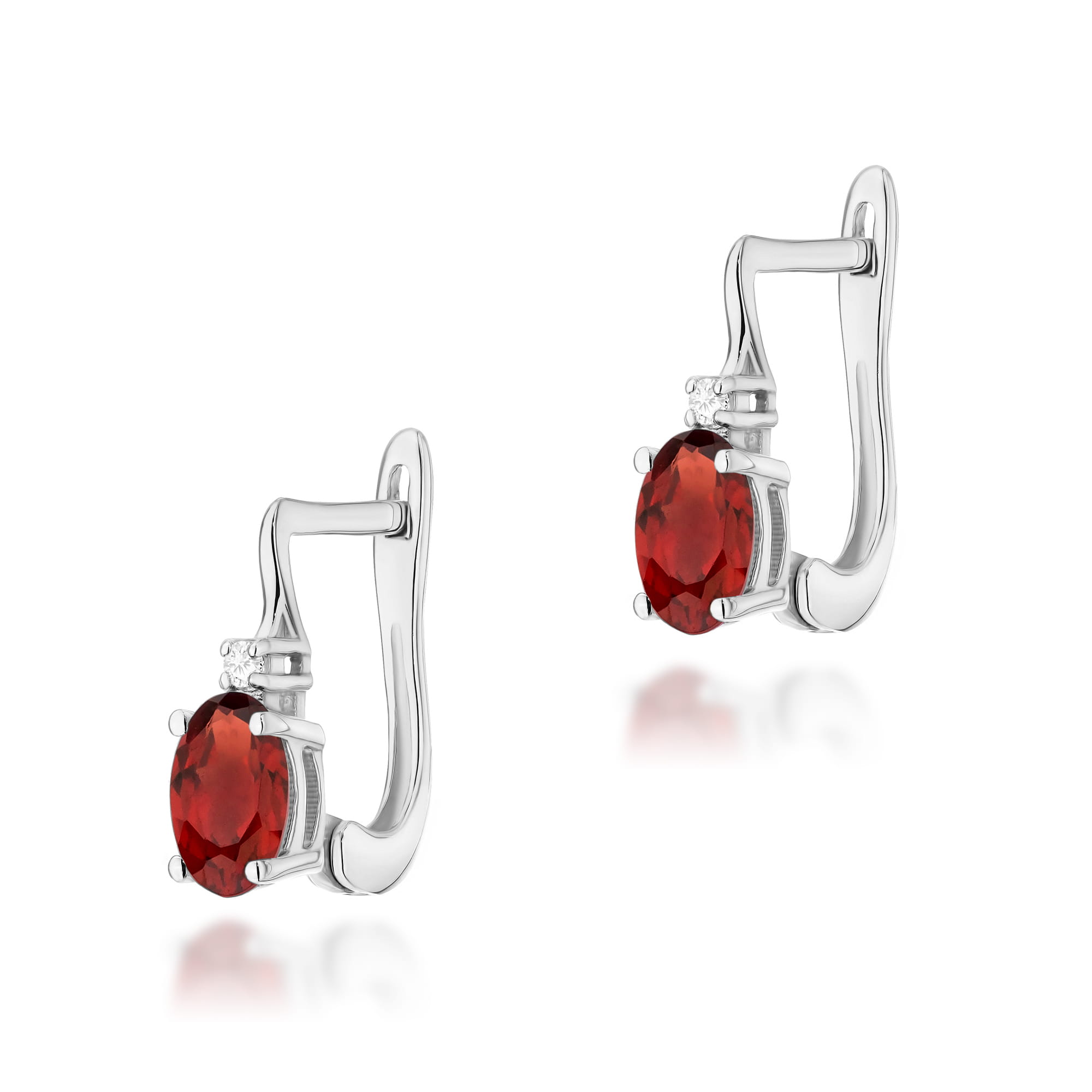 Kolczyki Granat 2 x 0,50ct białe złoto 1 Kolczyki K0011 Granat 2 x 0