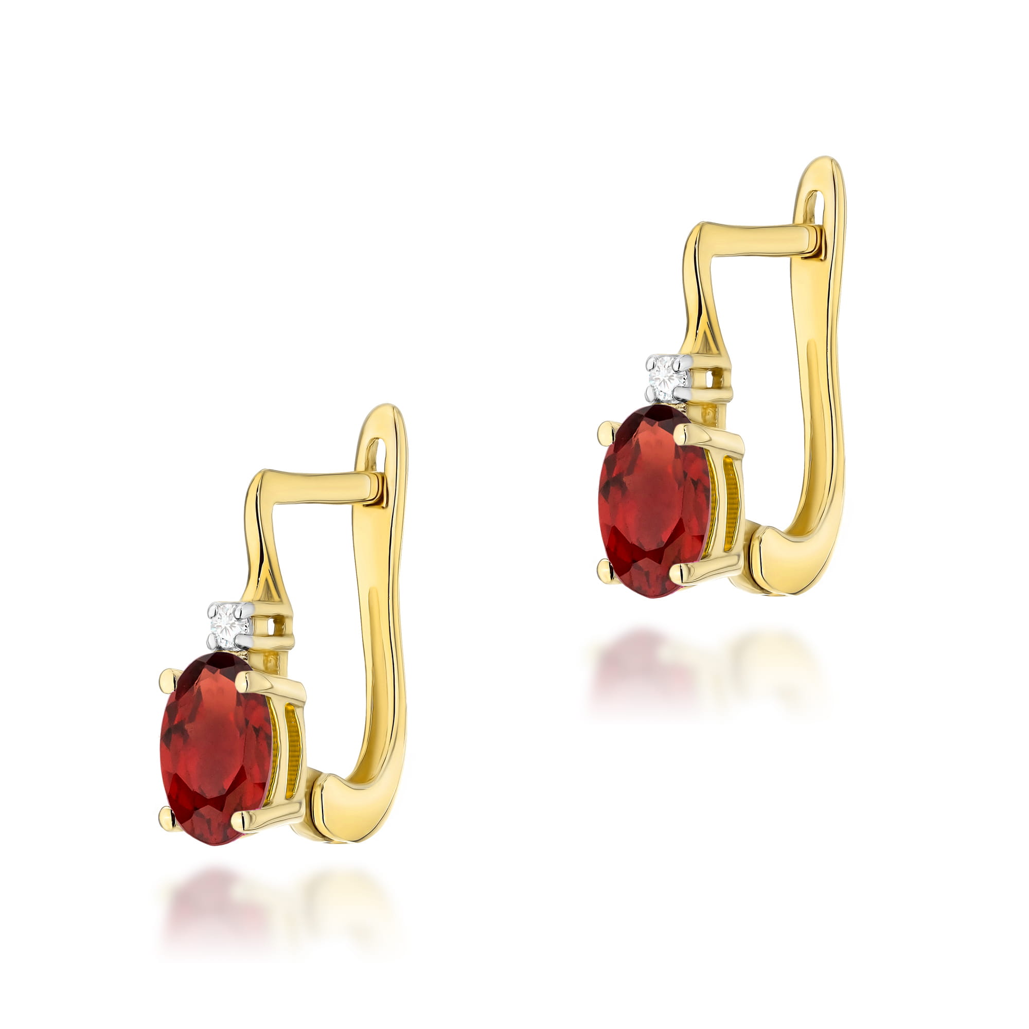 Kolczyki Granat 2 x 0,50ct żółte złoto 1 Kolczyki K0011 Granat 2 x 0