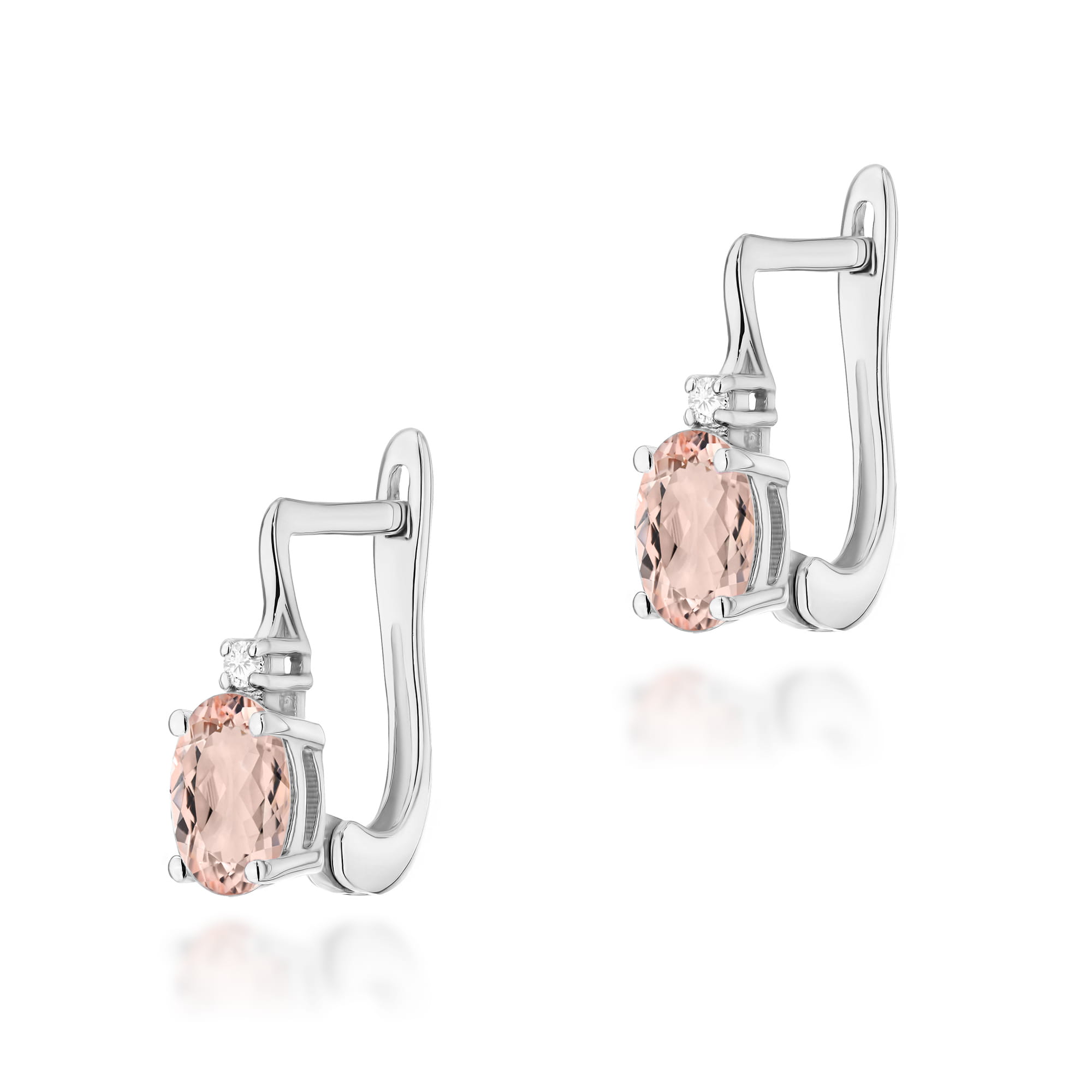 Kolczyki Morganit 2 x 0,40ct białe złoto 1 Kolczyki K0011 Morganit 2 x 0