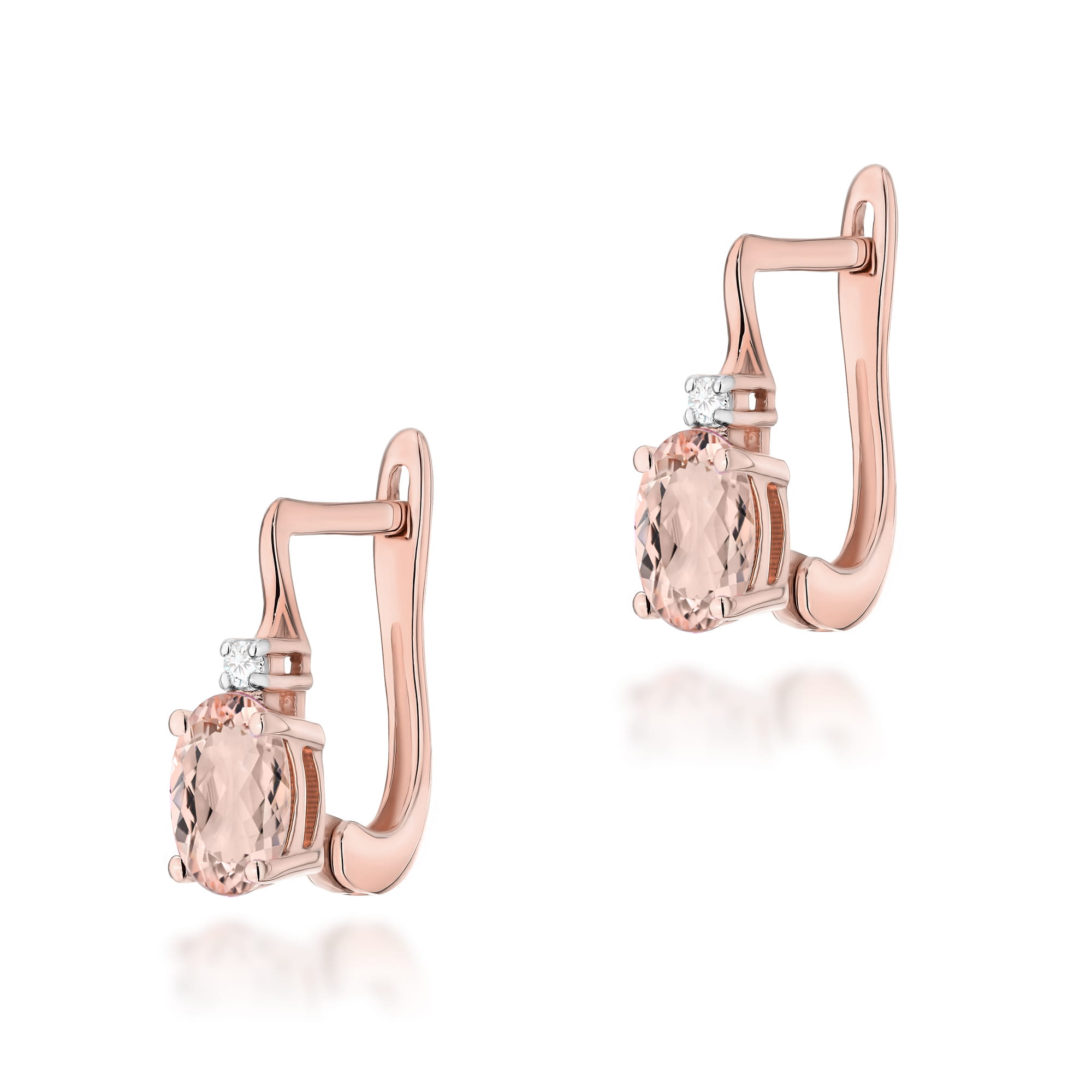Kolczyki Morganit 2 x 0,40ct różowe złoto 1 Kolczyki K0011 Morganit 2 x 0