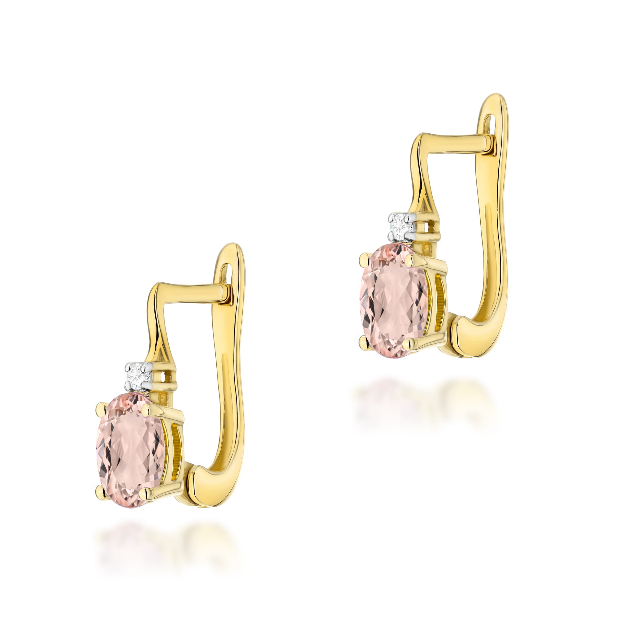 Kolczyki Morganit 2 x 0,40ct żółte złoto 1 Kolczyki K0011 Morganit 2 x 0