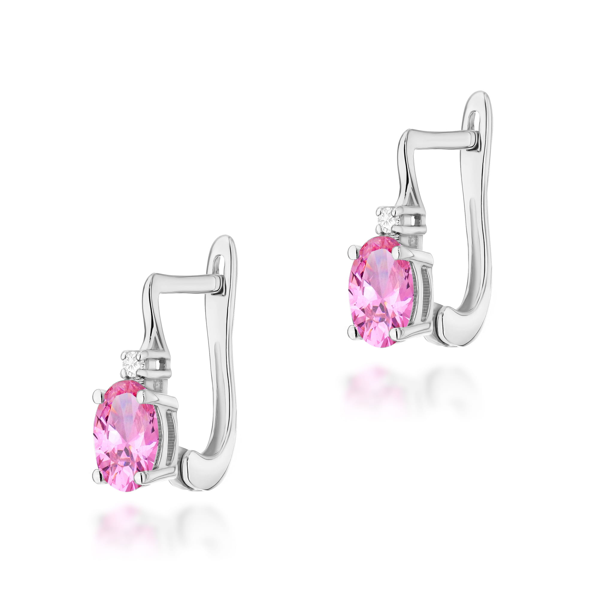 Kolczyki Różowy Topaz 2 x 0,50ct białe złoto 1 Kolczyki K0011 Różowy Topaz 2 x 0