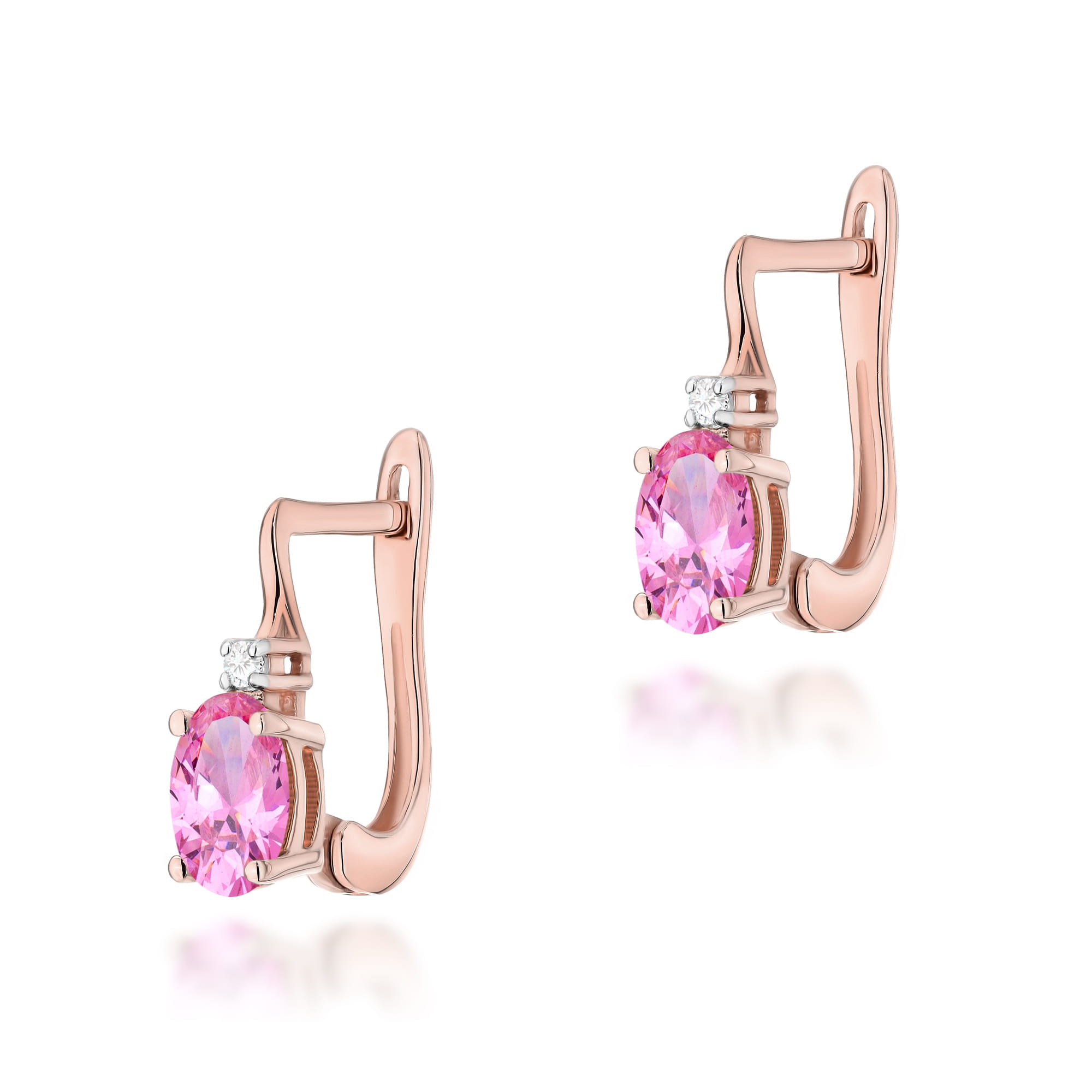 Kolczyki Różowy Topaz 2 x 0,50ct różowe złoto 1 Kolczyki K0011 Różowy Topaz 2 x 0
