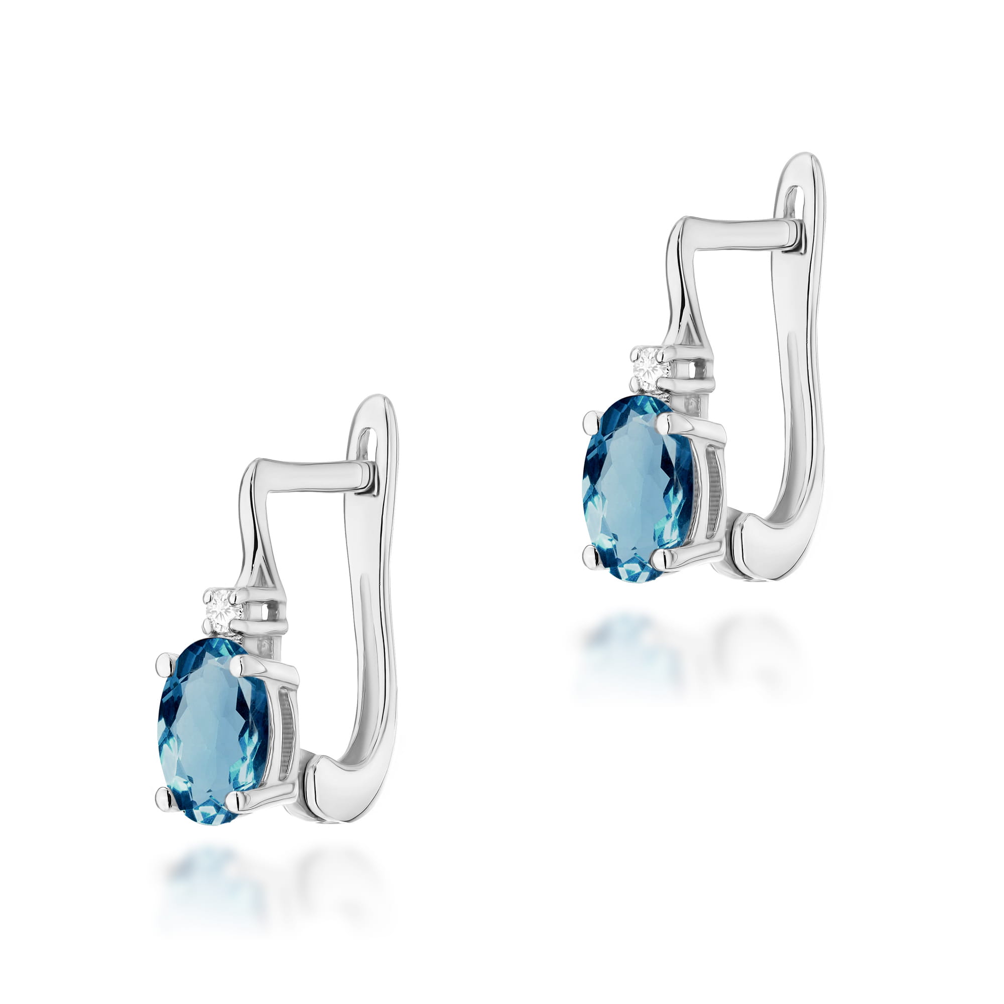 Kolczyki Topaz London Blue 2 x 0,50ct białe złoto 1 Kolczyki K0011 Topaz London Blue 2 x 0