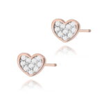 Kolczyki K0021 z diamentami różowe złoto sztyft zakręcany Jubiler Kraków BigDIAMOND